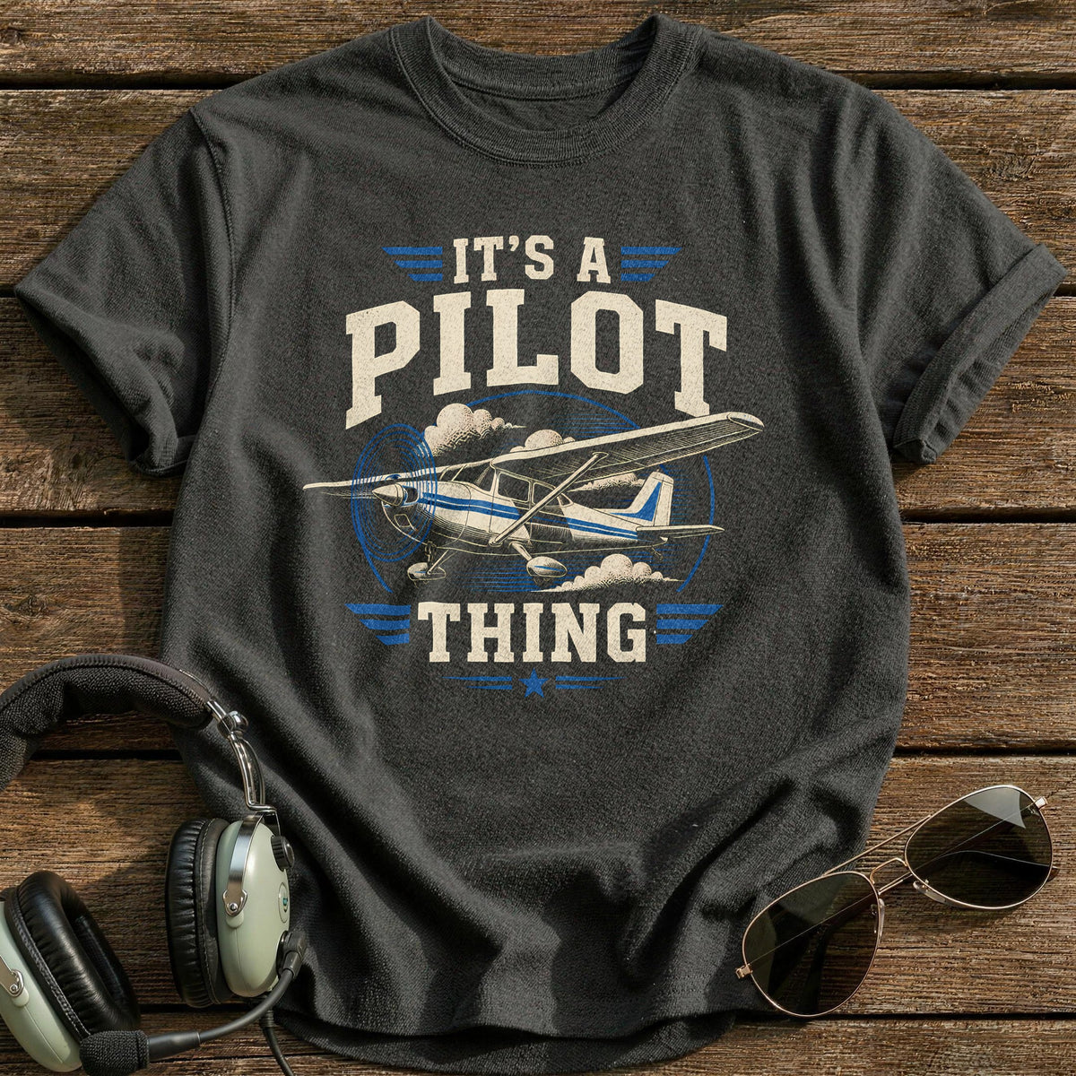 Its A Pilot Thing 86 T-Shirt - Charcoal