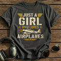 Just A Girl Who Loves Airplanes - Charcoal