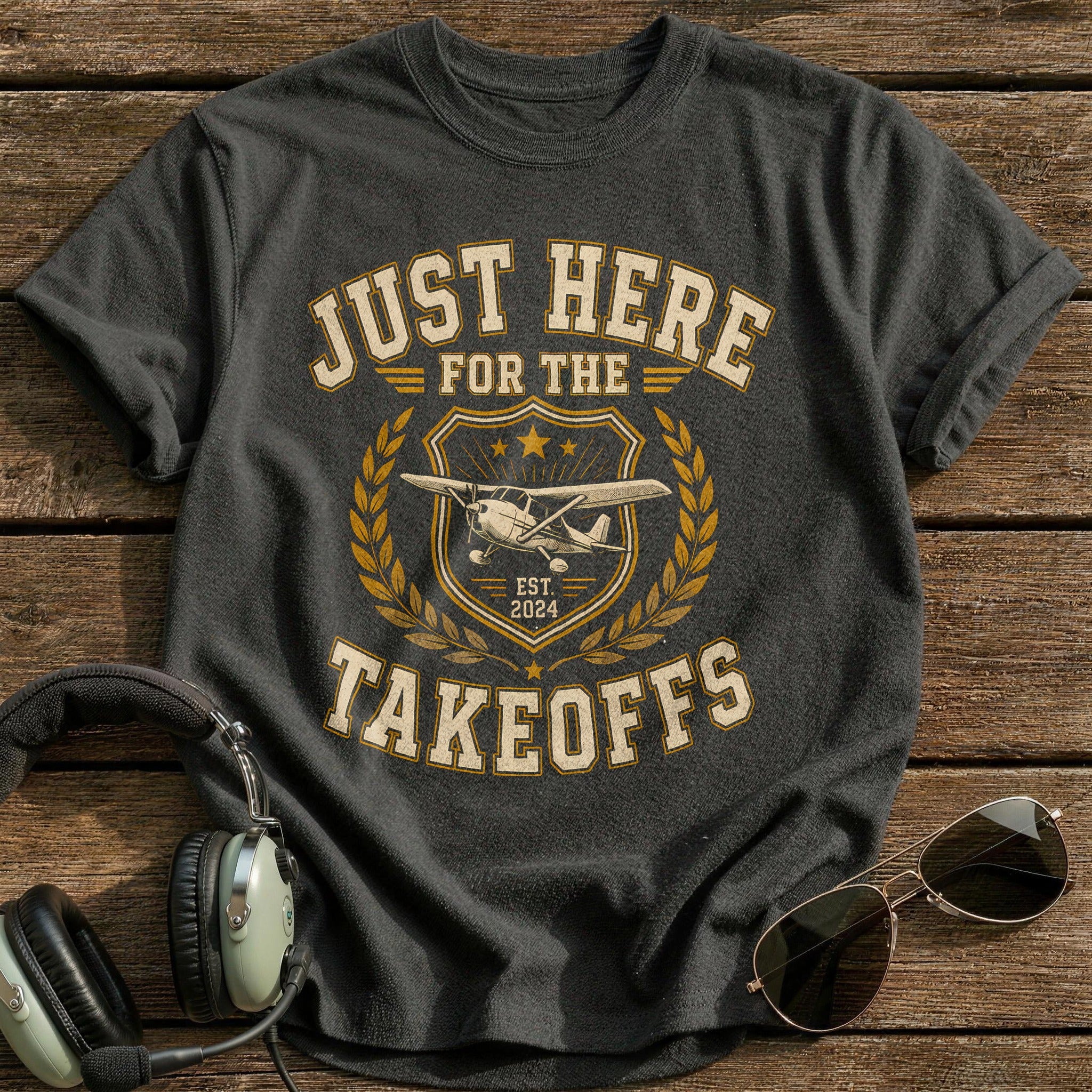 Just Here For The Takeoffs - Charcoal
