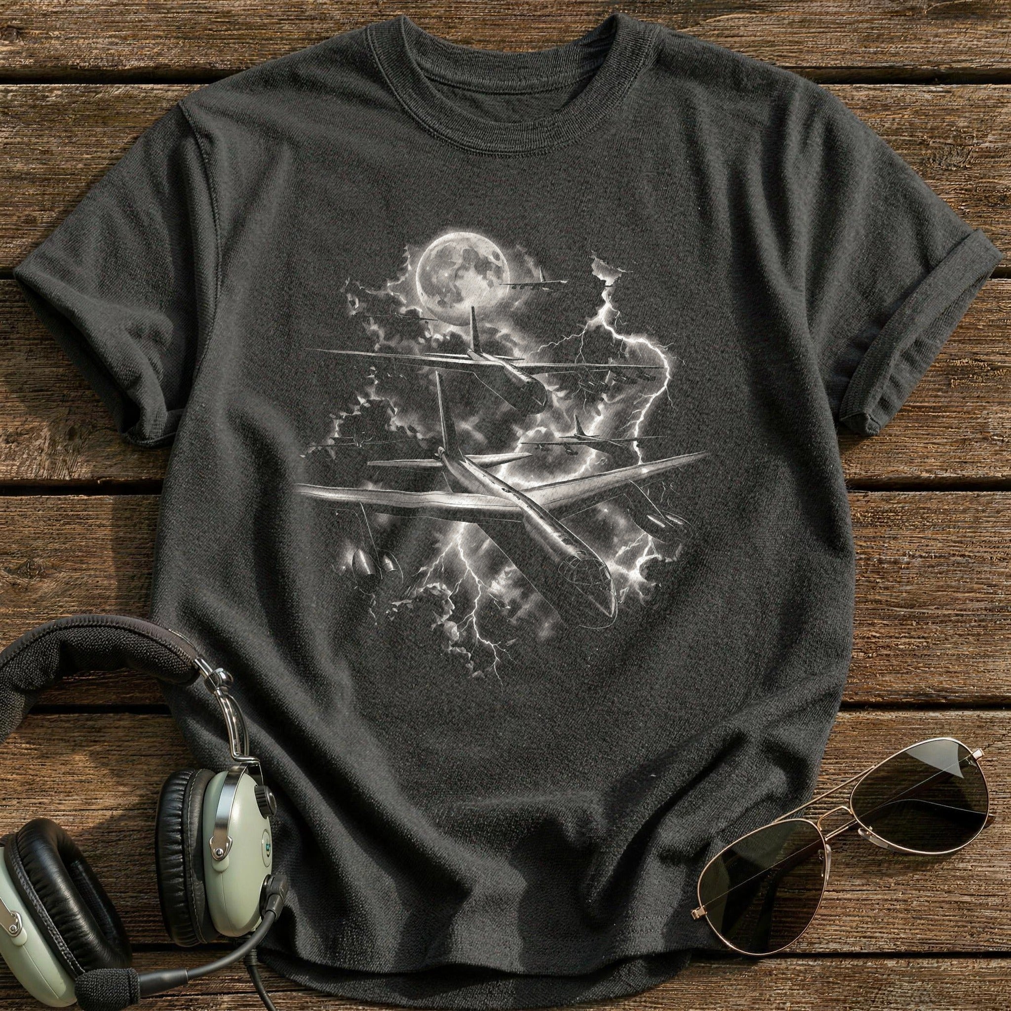 Lightning Storm Flight T-Shirt - Charcoal