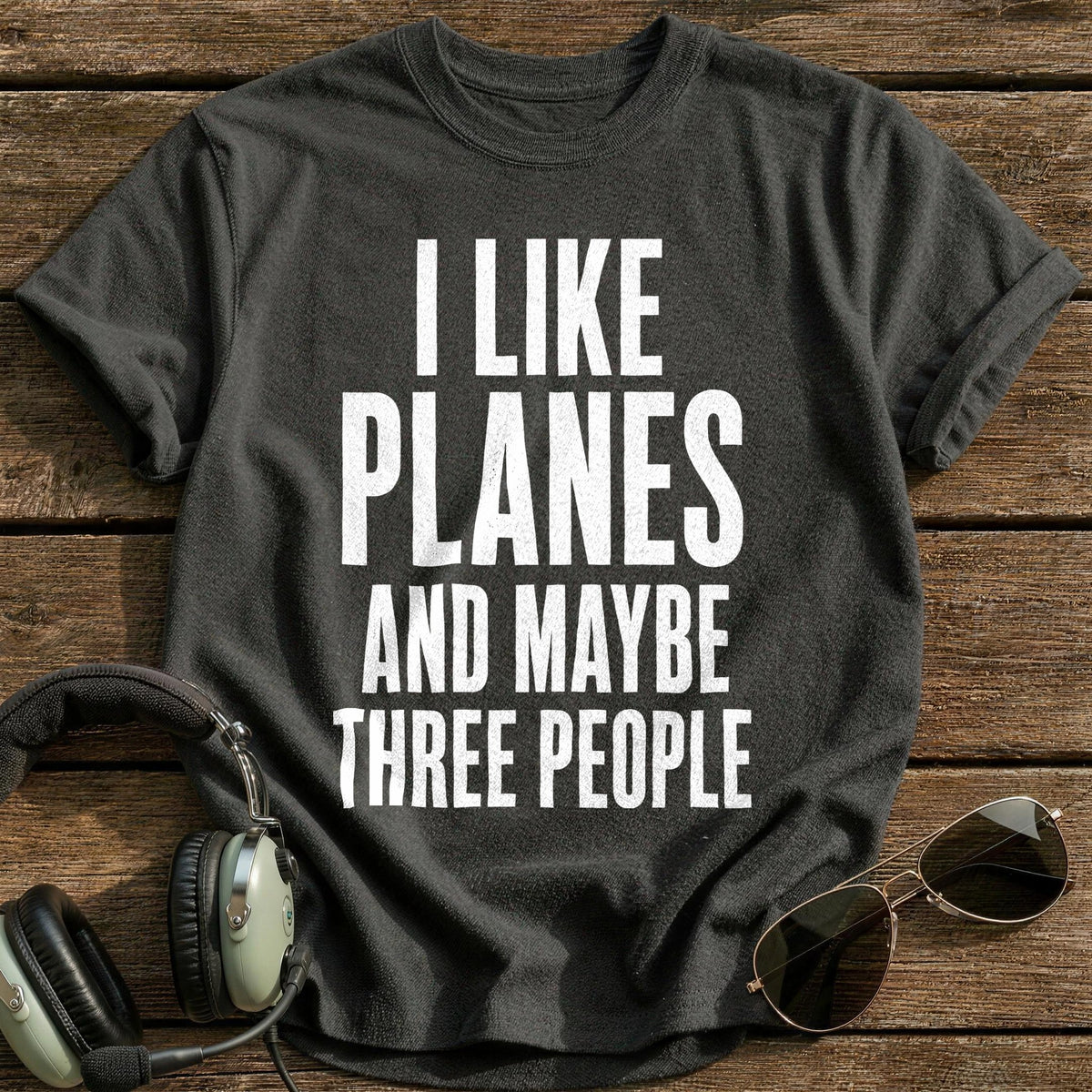 Like Planes Three People 15 T-Shirt - Charcoal