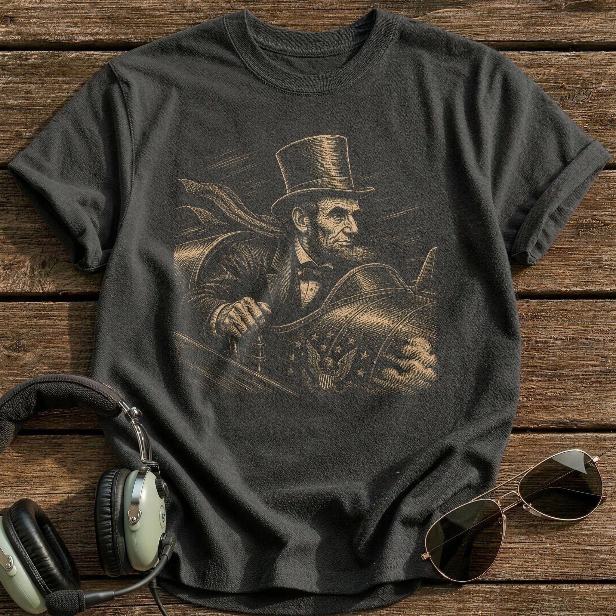 Lincoln Takes Flight T-Shirt - Charcoal