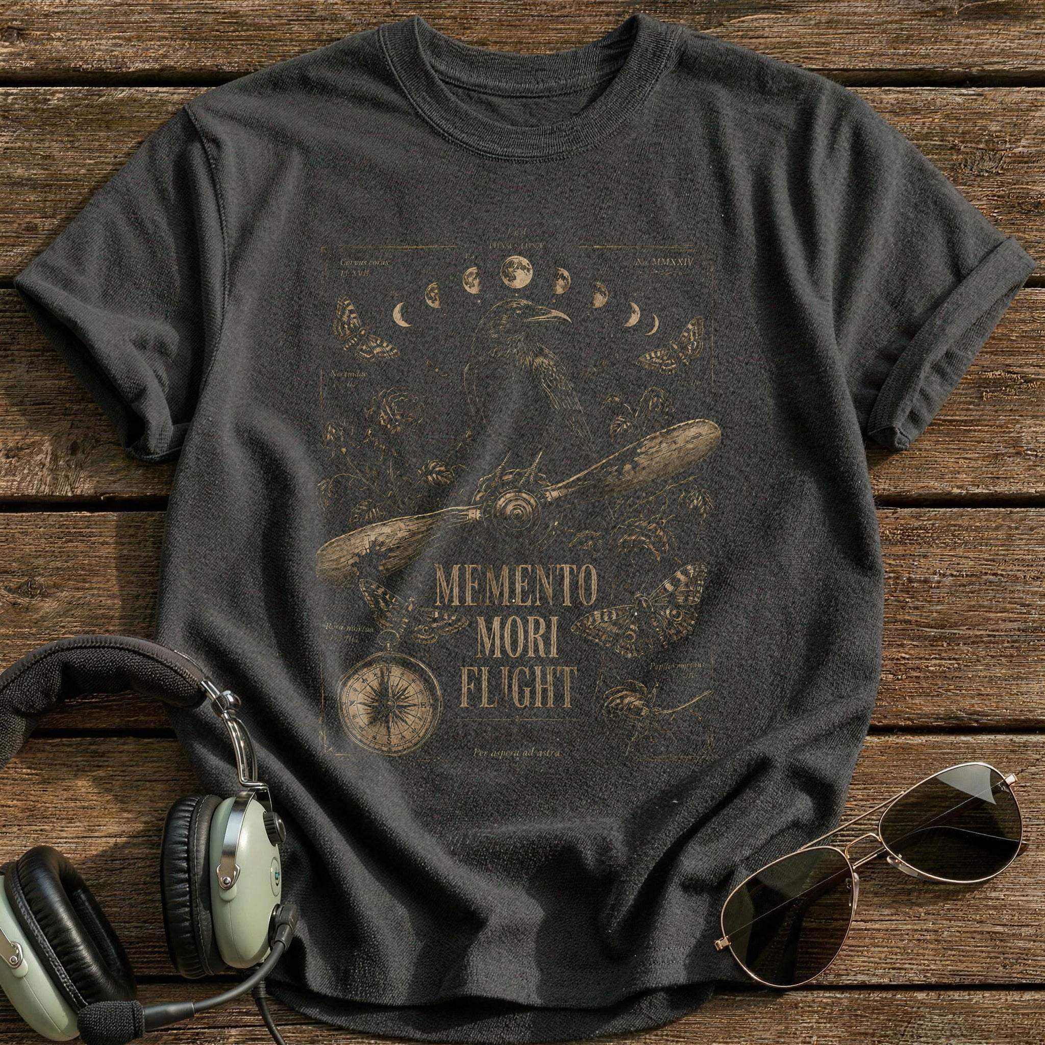Memento Mori Flight 18 T-Shirt - Charcoal