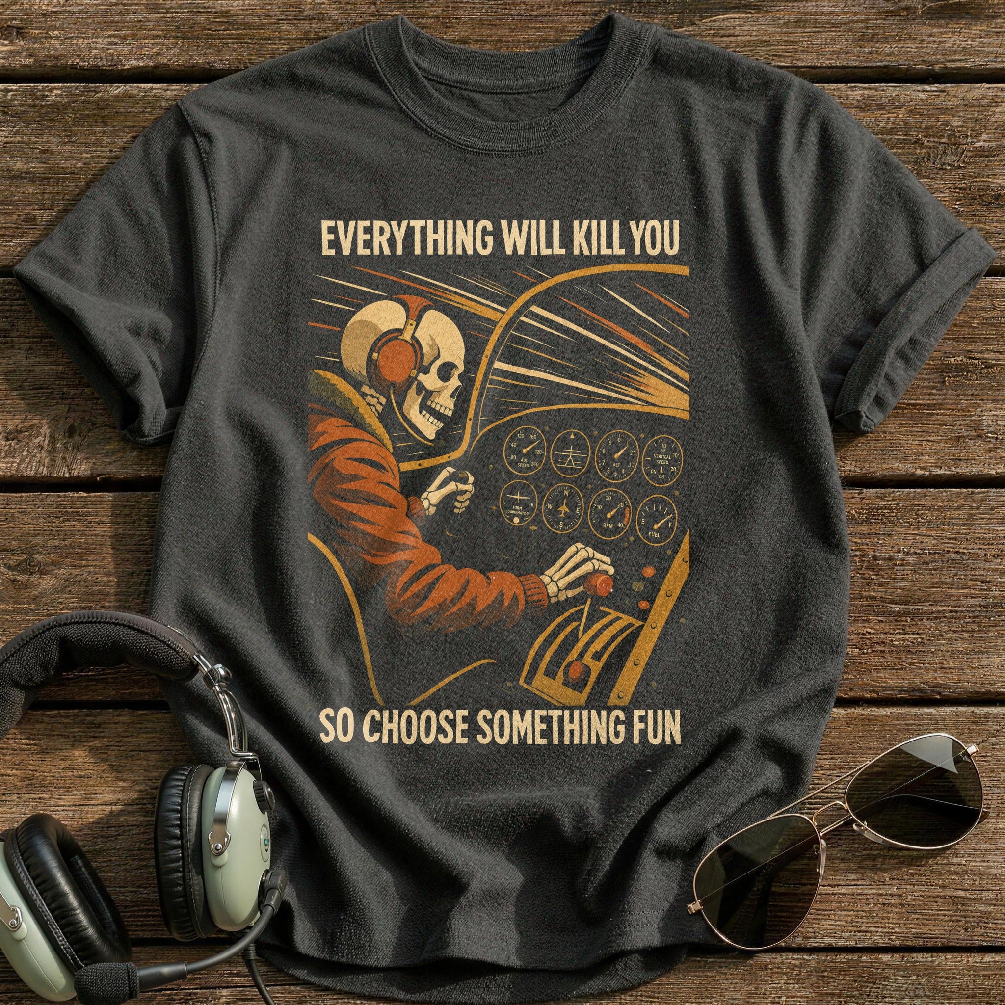 Mortality & Throttle T-Shirt - Charcoal