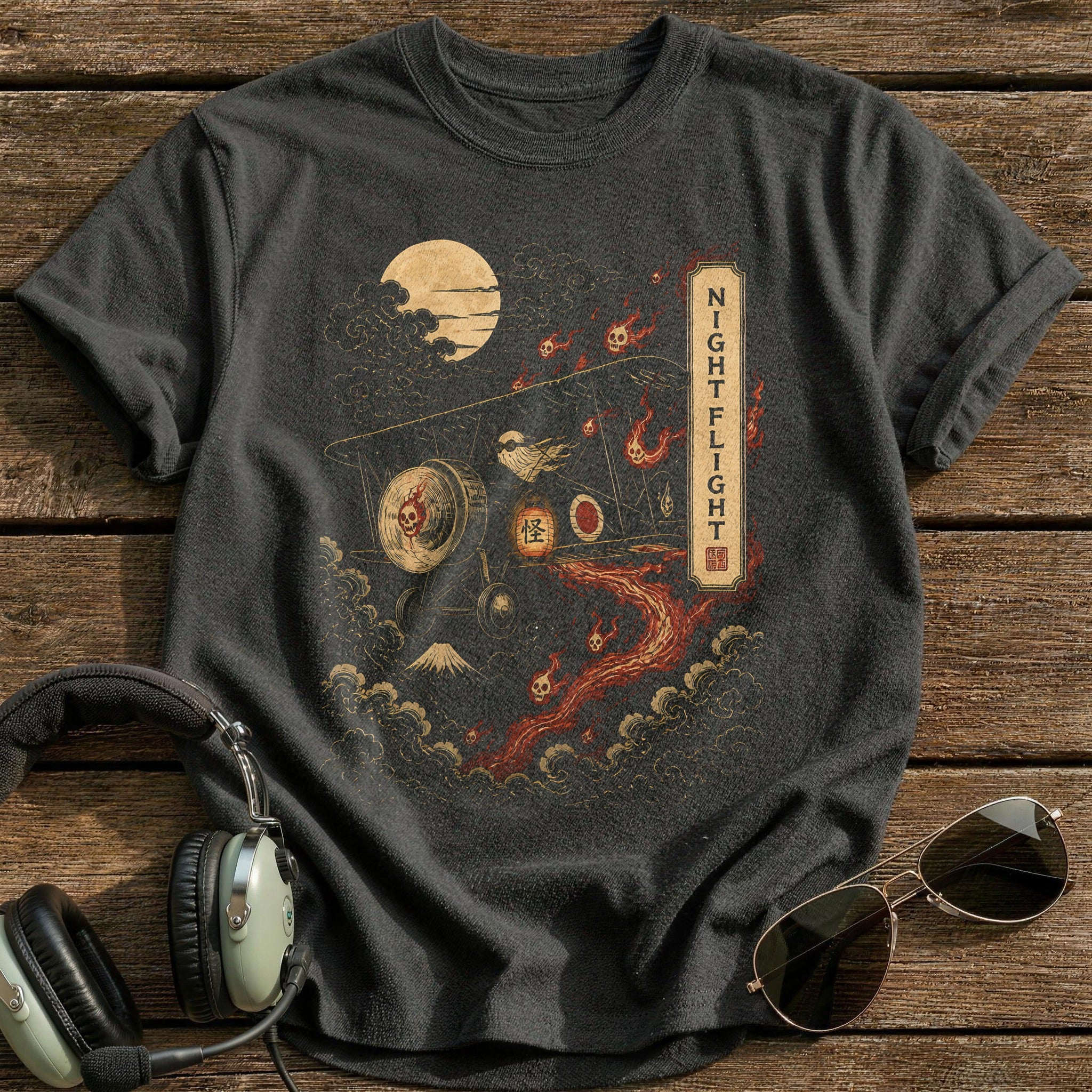 Night Flight 11 T-Shirt - Charcoal
