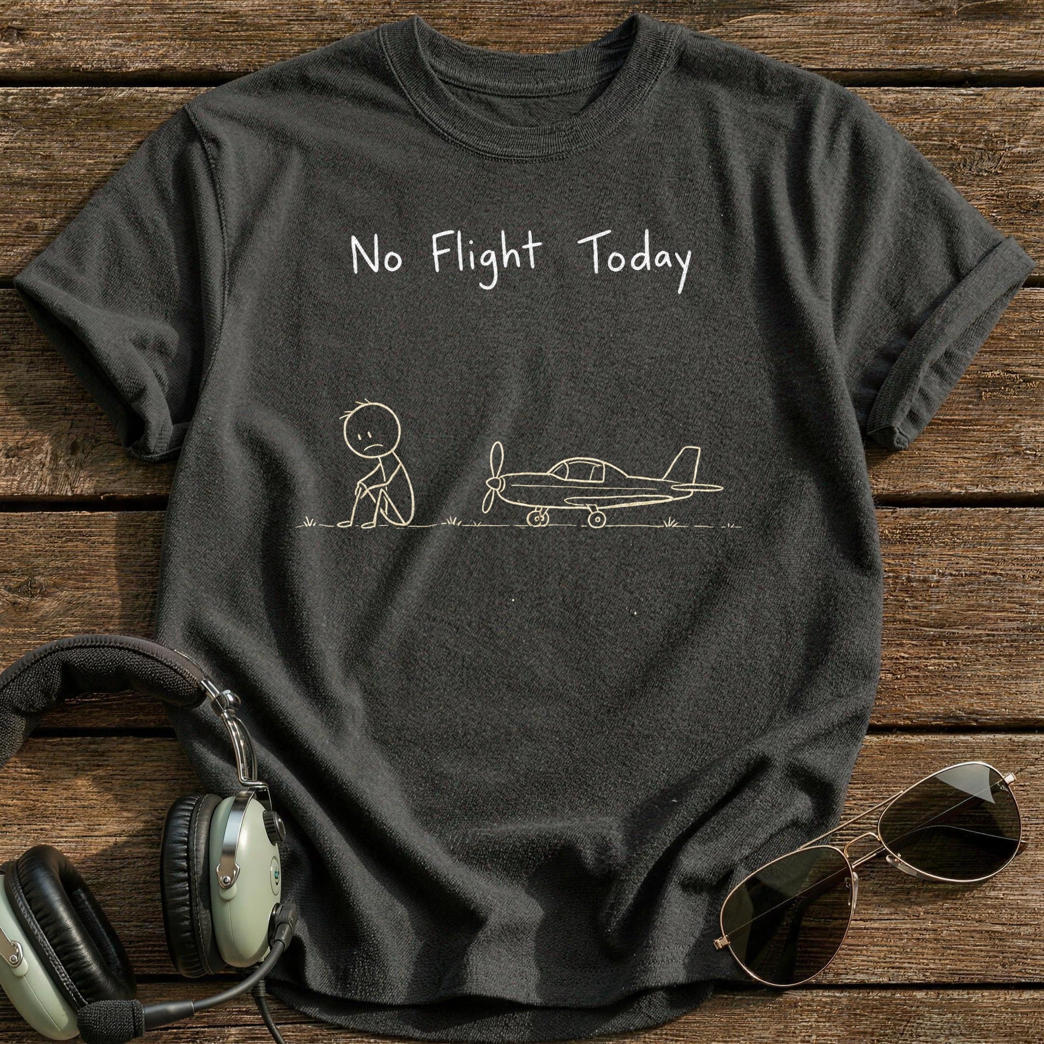 No Flight Today T-Shirt - Charcoal