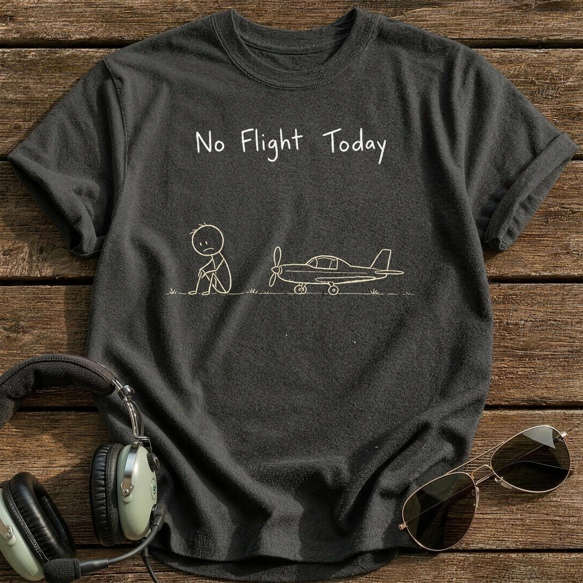 No Flight Today Kids T-Shirt - Charcoal