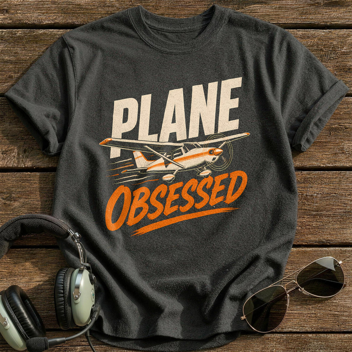 Obsessed & Airborne T-Shirt - Charcoal