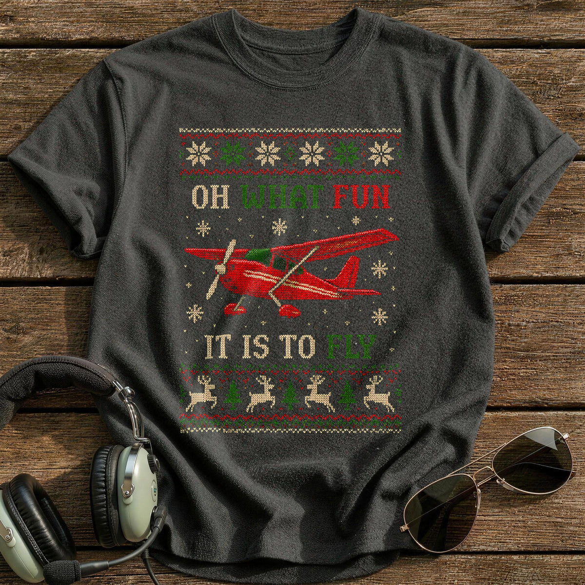 Oh What Fun It Is To Fly 54 T-Shirt - Charcoal
