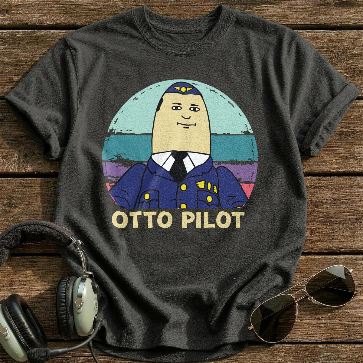 Otto Pilot Kids T-Shirt - Charcoal
