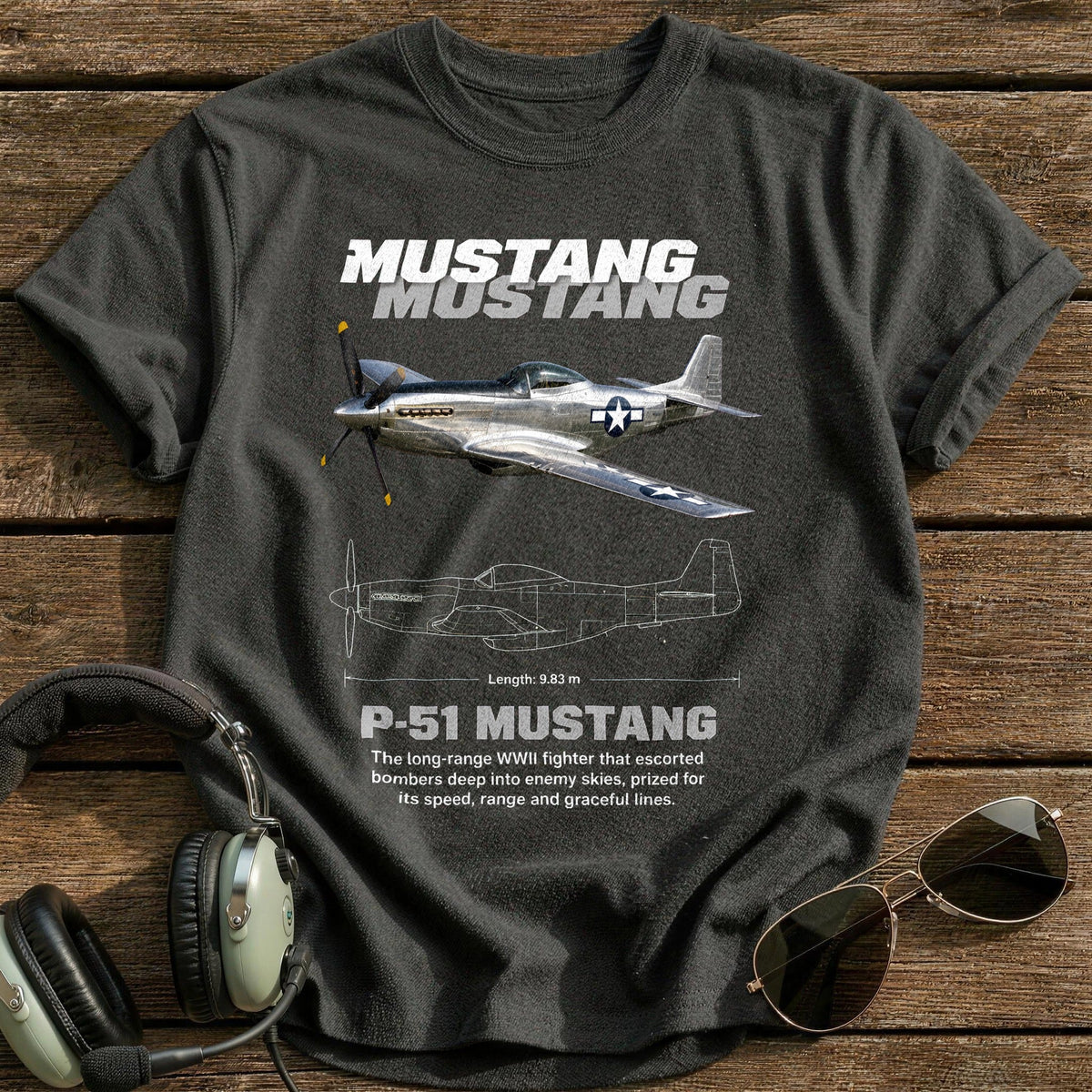 P51 16 Kids T-Shirt - Charcoal