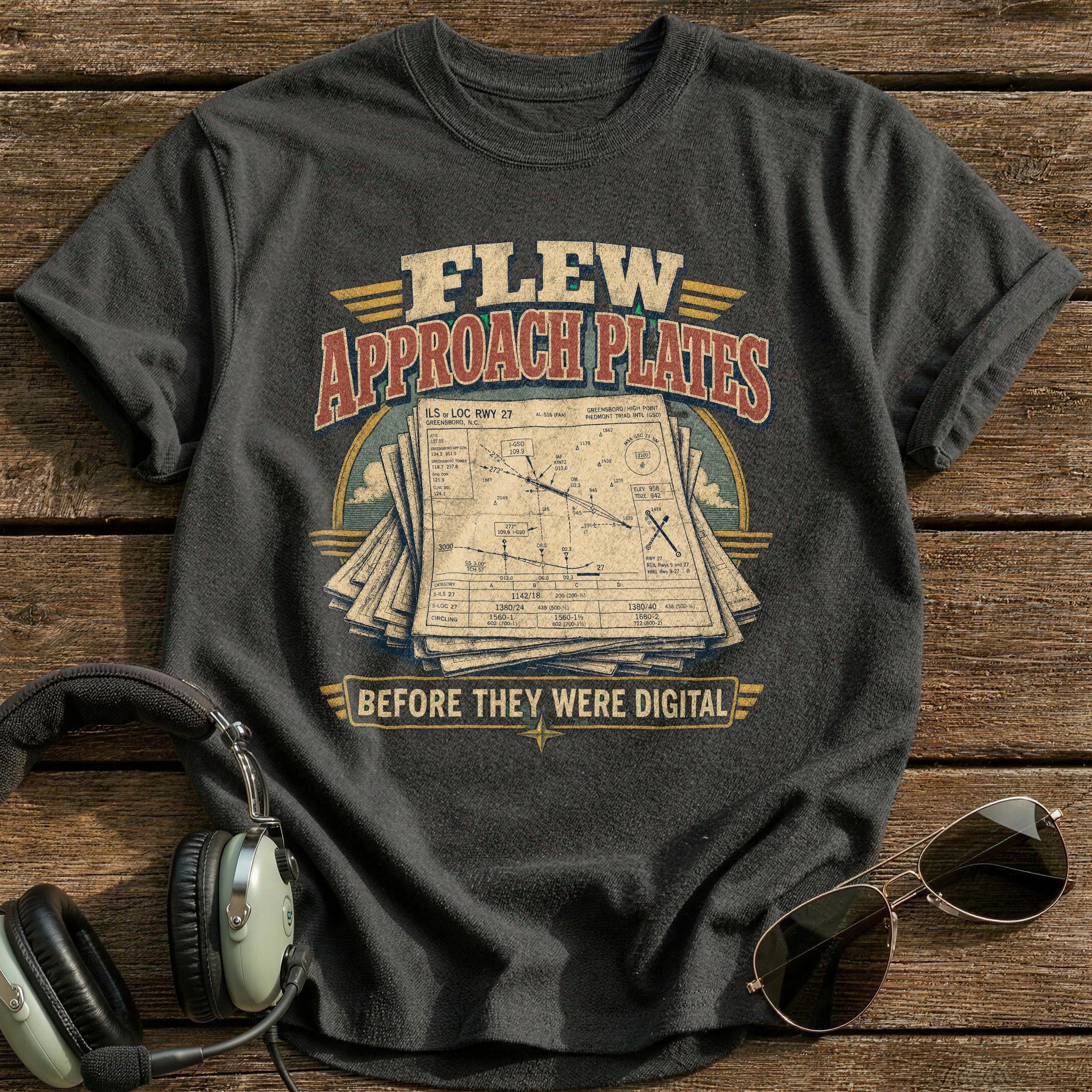 Paper Navigation T-Shirt - Charcoal