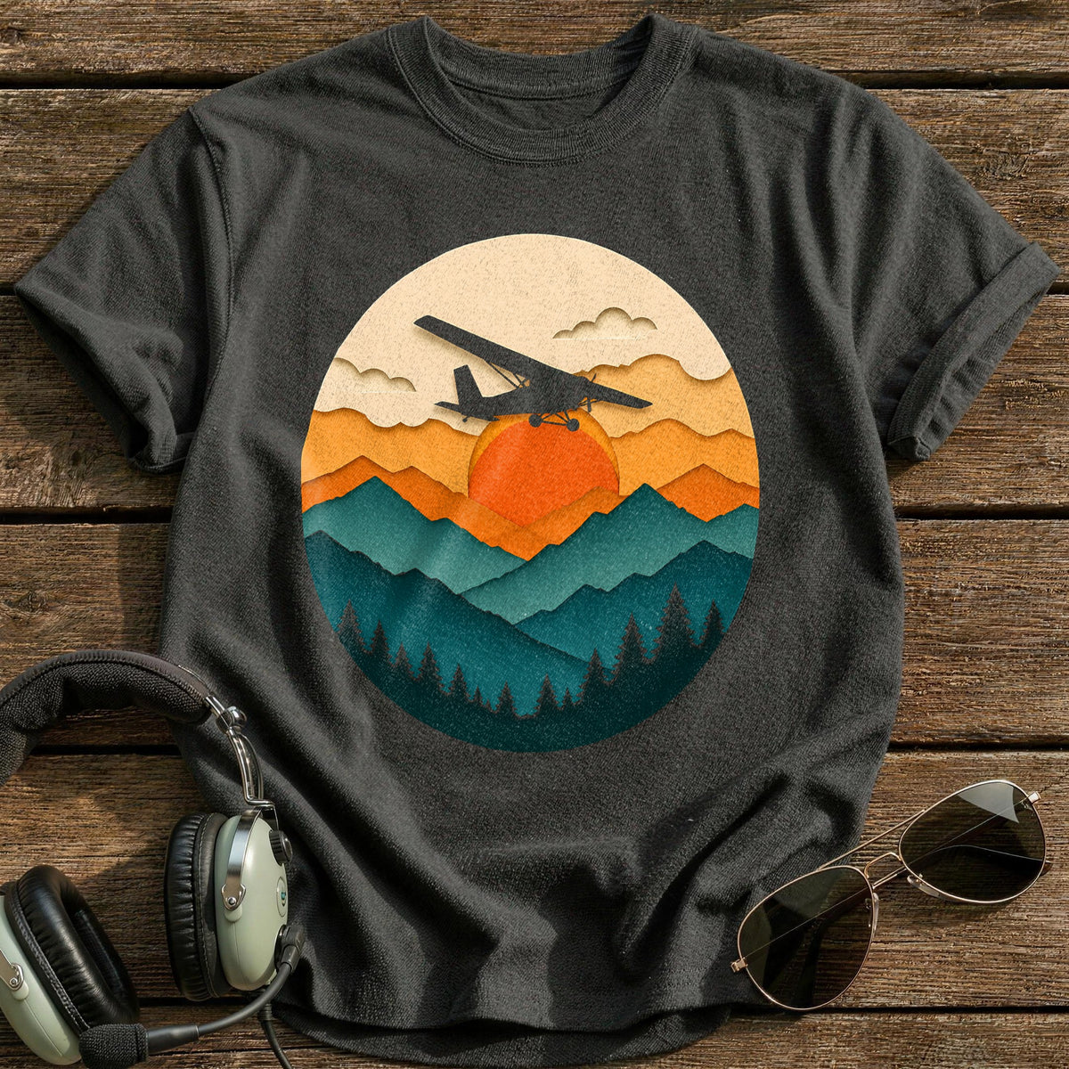 Papercut Plane 41 T-Shirt - Charcoal