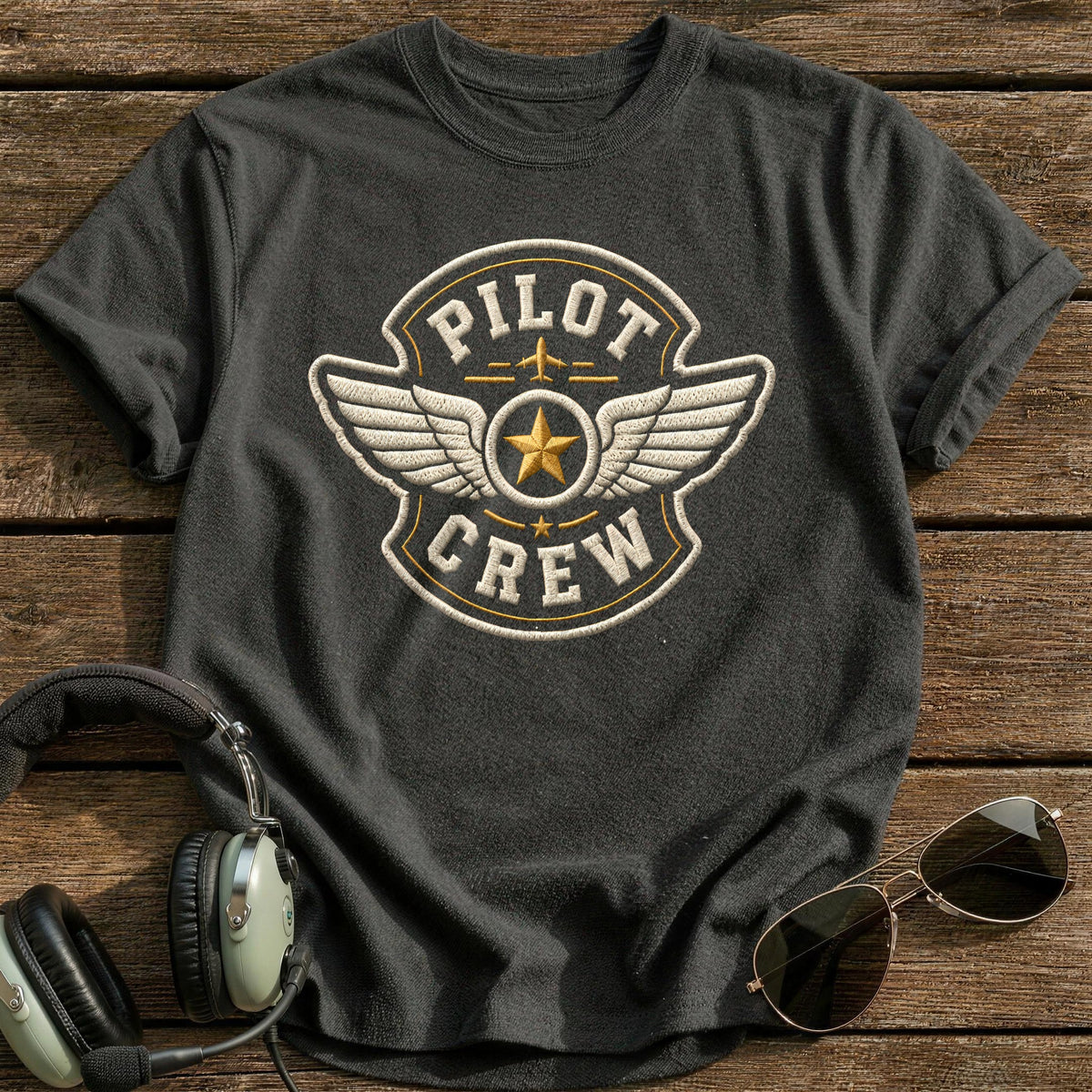 Pilot Crew Patch 68 T-Shirt - Charcoal