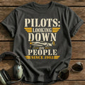 Pilots Looking Down - Charcoal