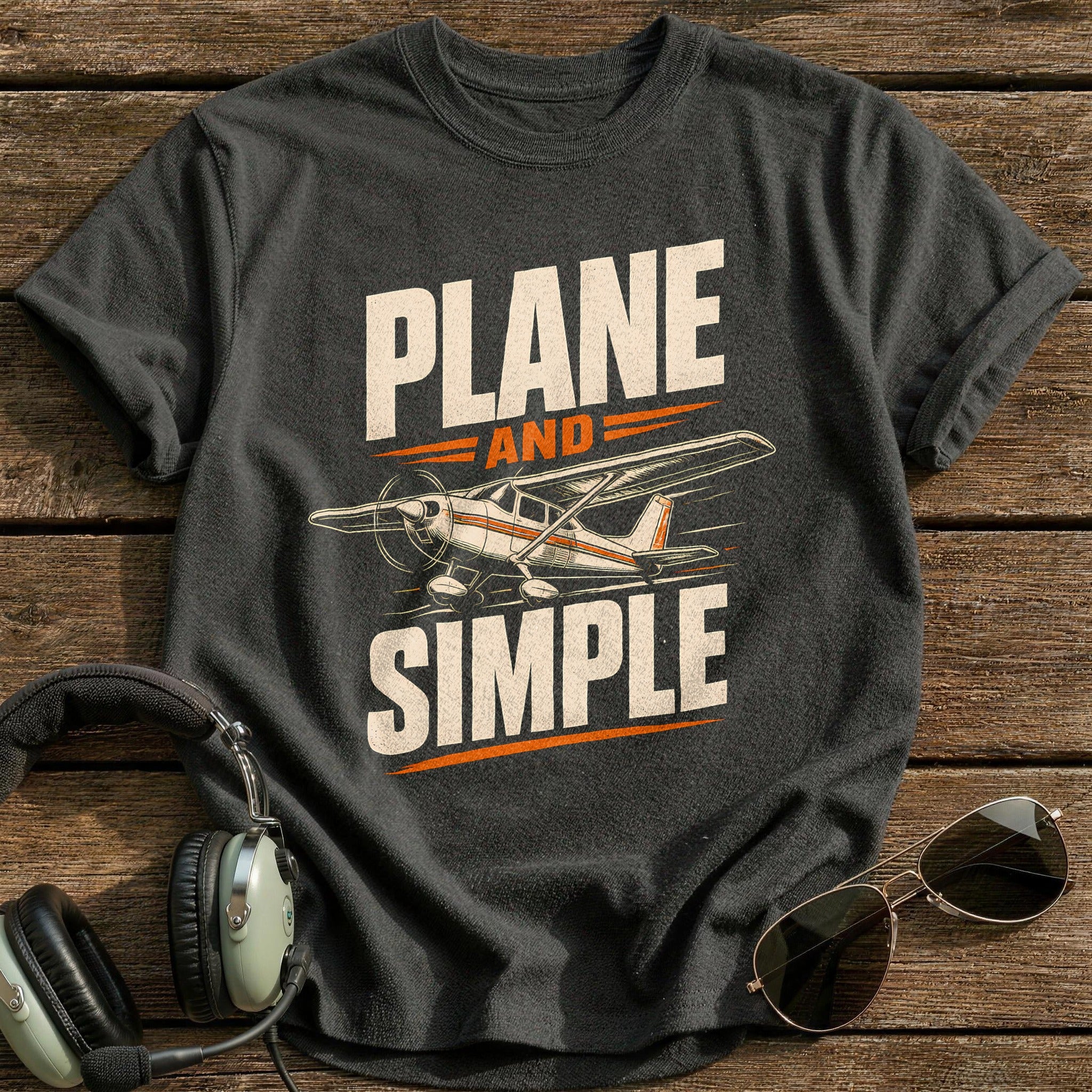 Plane And Simple 75 T-Shirt - Charcoal