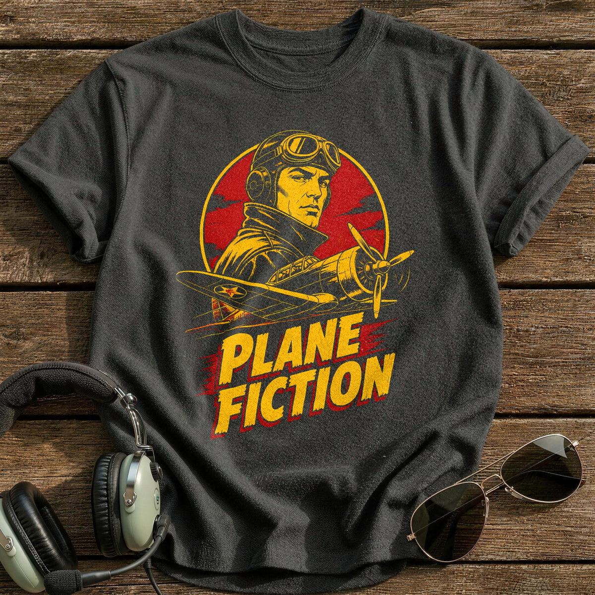 Plane Fiction T-Shirt - Charcoal