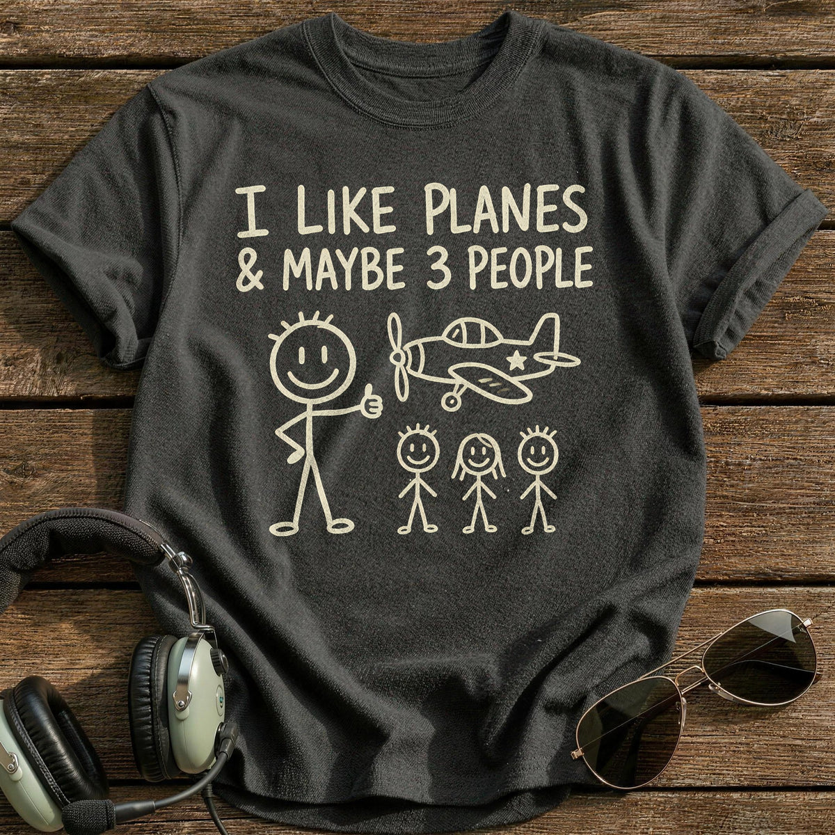 Planes 3 People 71 T-Shirt - Charcoal