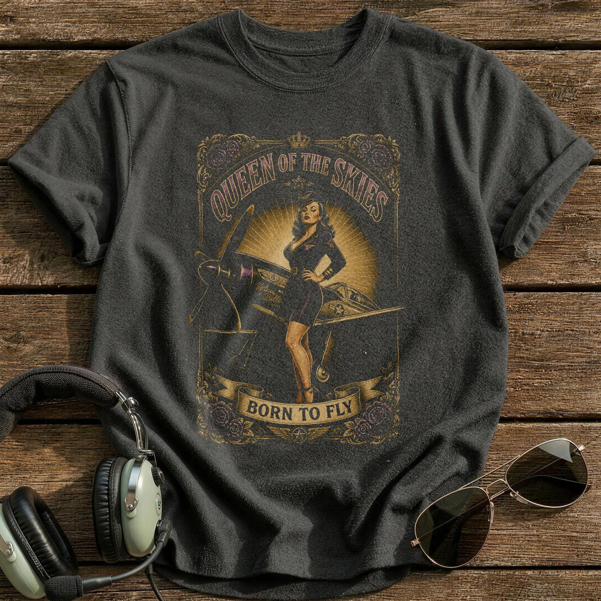 Queen Of The Skies Kids T-Shirt - Charcoal