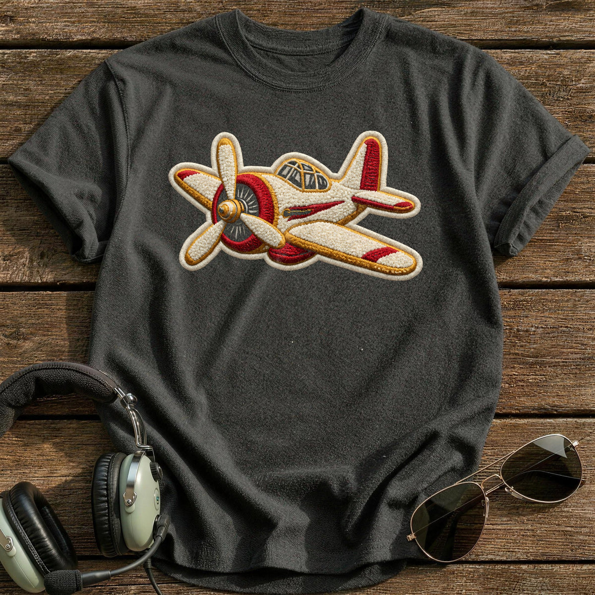 Radial Red & Gold T-Shirt - Charcoal
