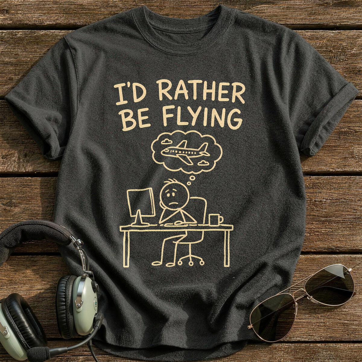 Rather Be Flying 86 T-Shirt - Charcoal