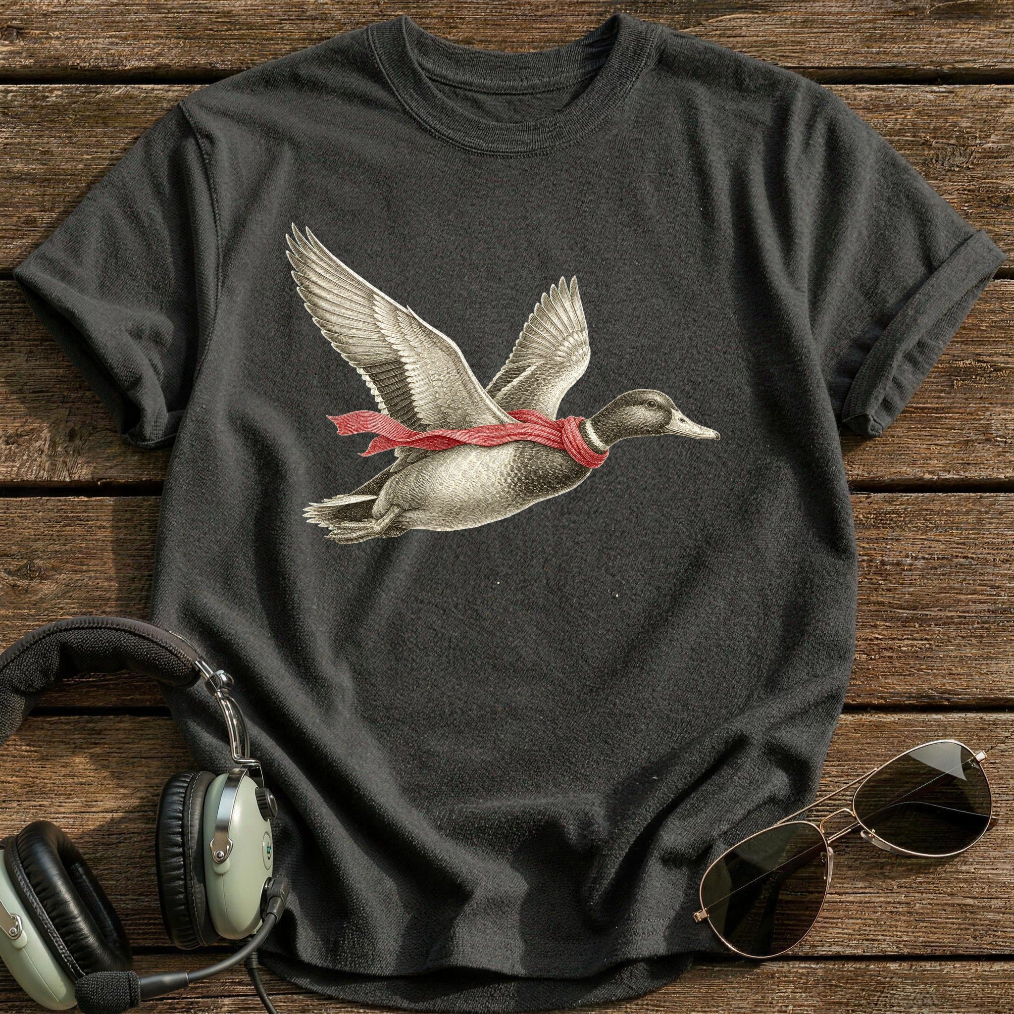 Red Scarf Formation T-Shirt - Charcoal