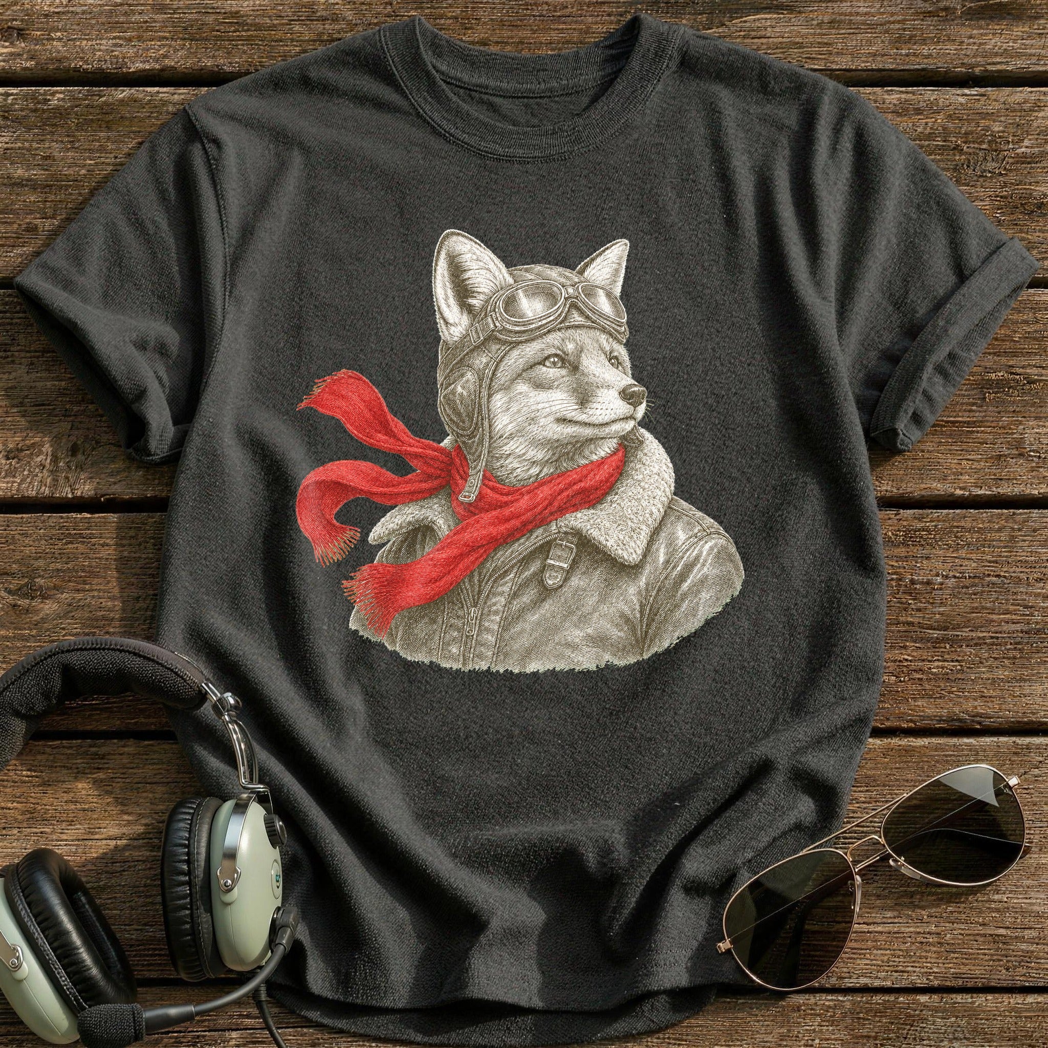Red Scarf Squadron T-Shirt - Charcoal
