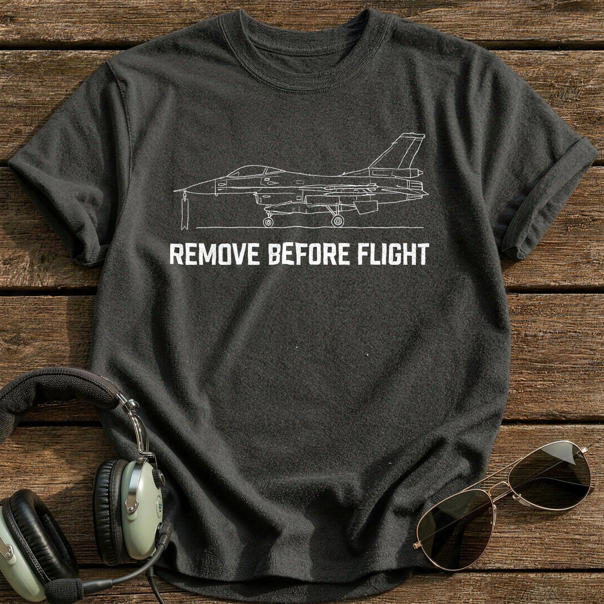 Remove Before Flight 59 T-Shirt - Charcoal