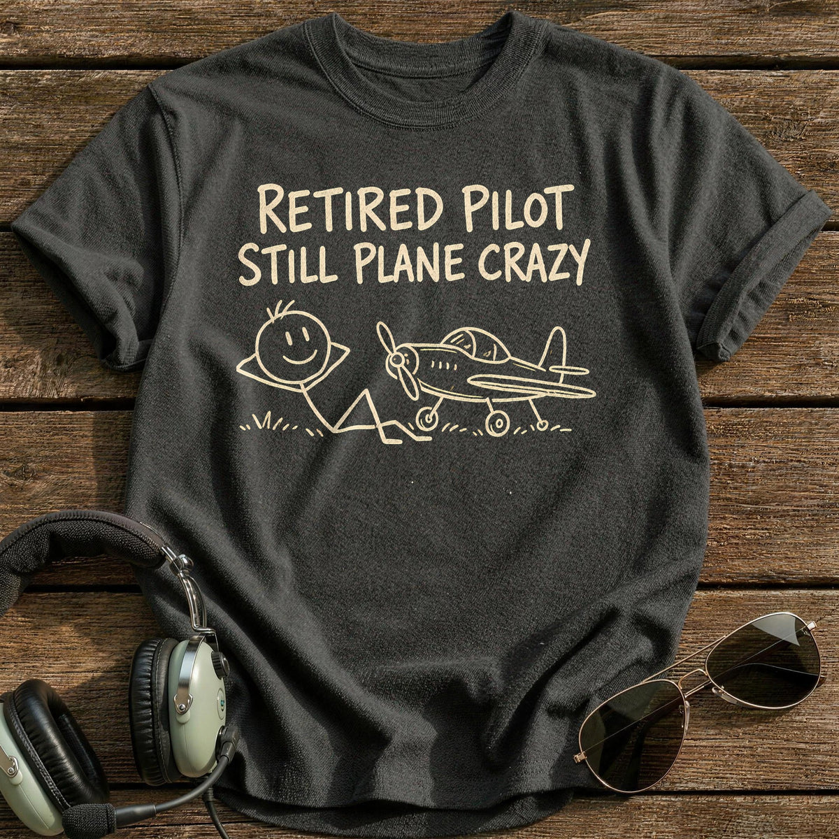 Retired Pilot 39 T-Shirt - Charcoal
