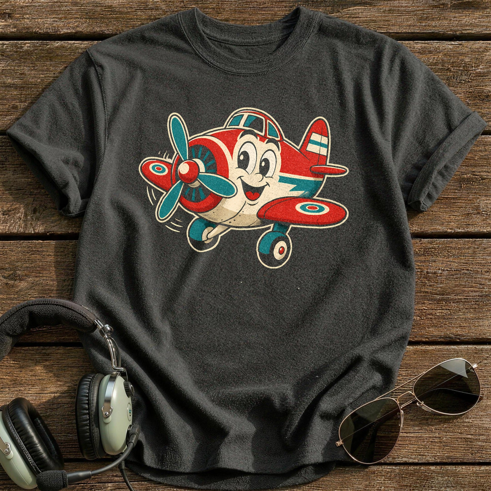 Retro Radial Joy T-Shirt - Charcoal
