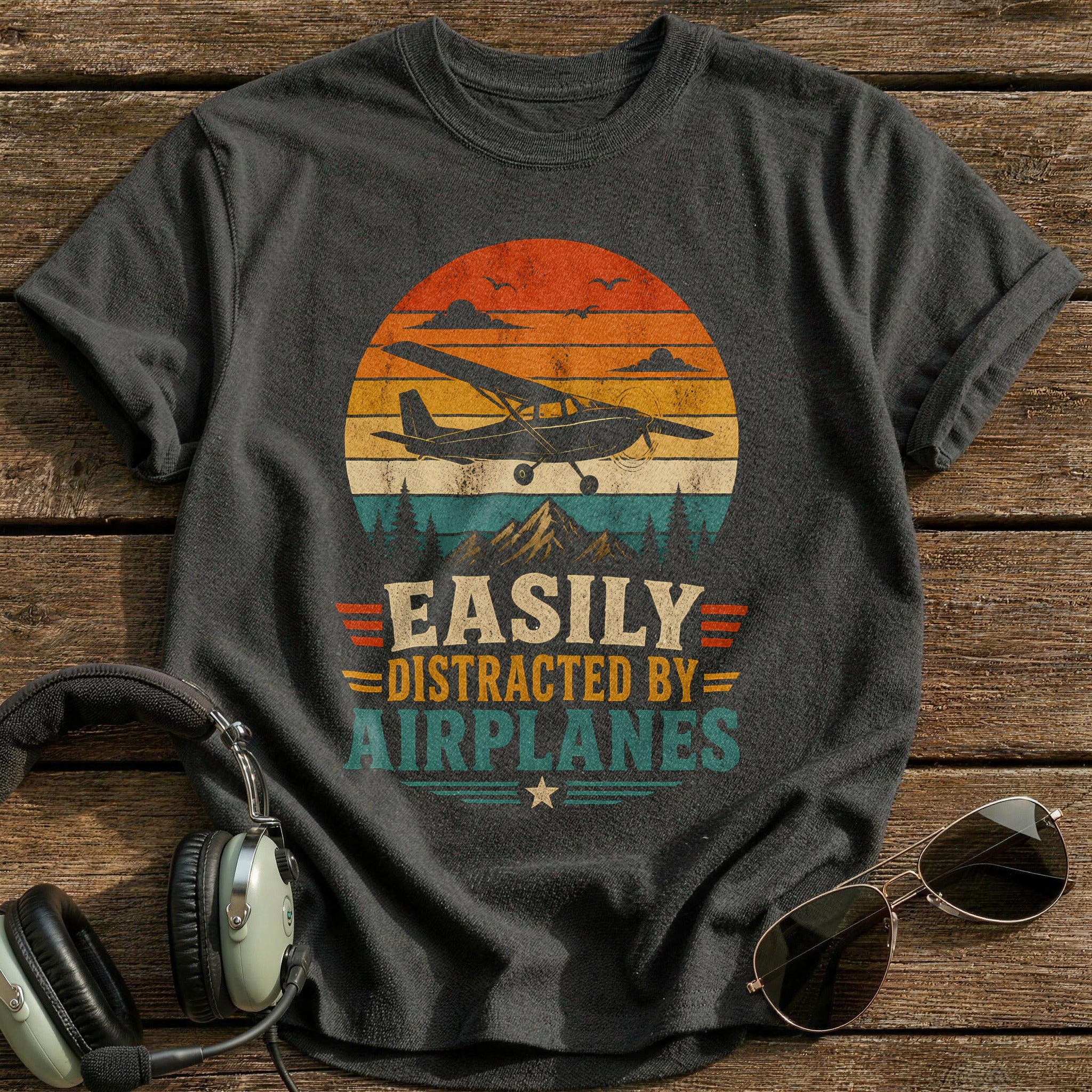 Retro Sunset Silhouette 86 - Charcoal