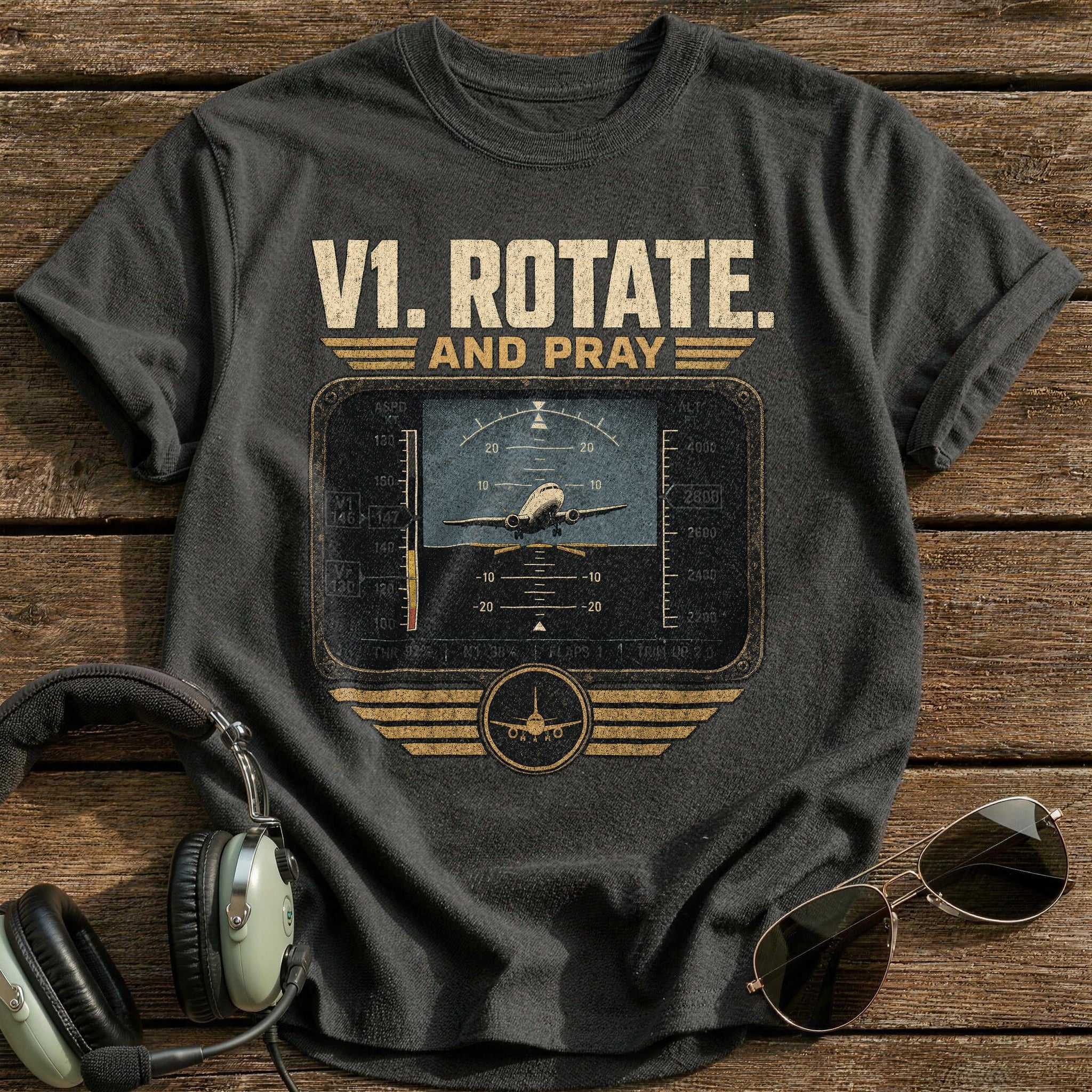 Rotate and Pray T-Shirt - Charcoal