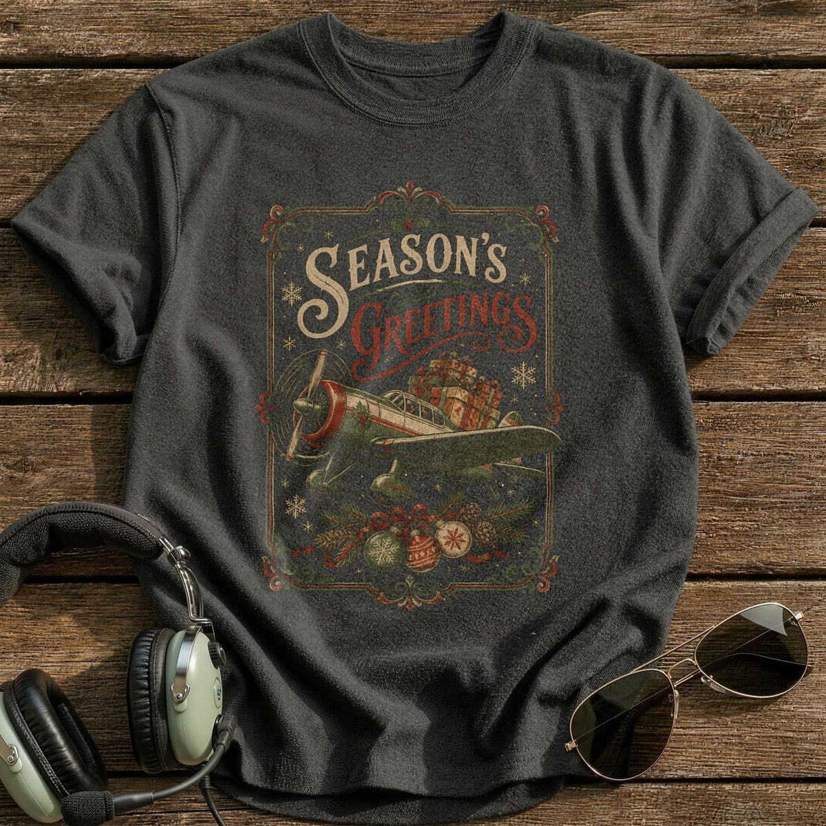 Season's Greetings 44 Kids T-Shirt - Charcoal
