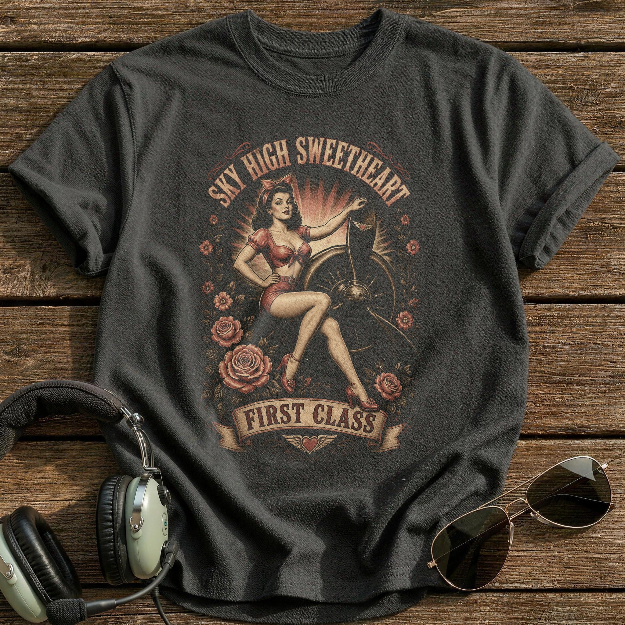 Sky High Sweetheart T-Shirt - Charcoal