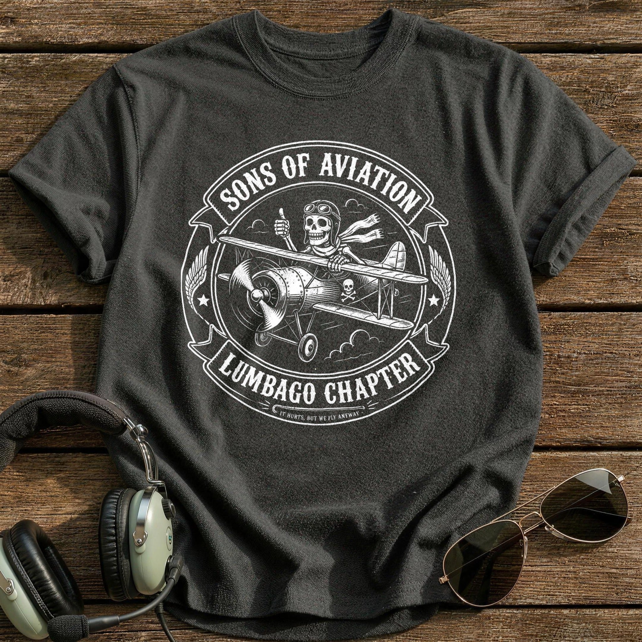 Sons Of Aviation Lumbago Chapter T-Shirt - Charcoal