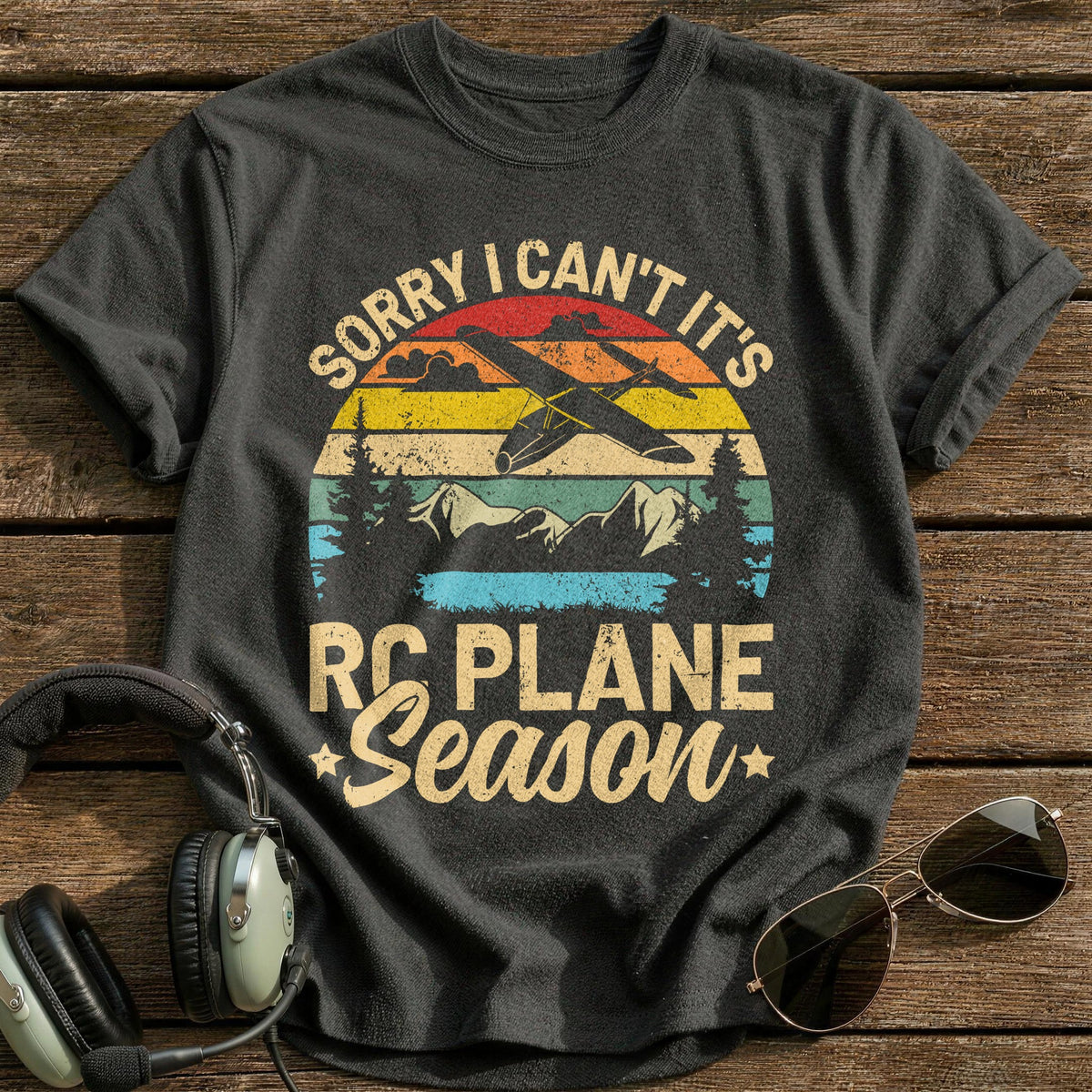 Sorry I Can't It's RC Plane Season T-Shirt - Charcoal