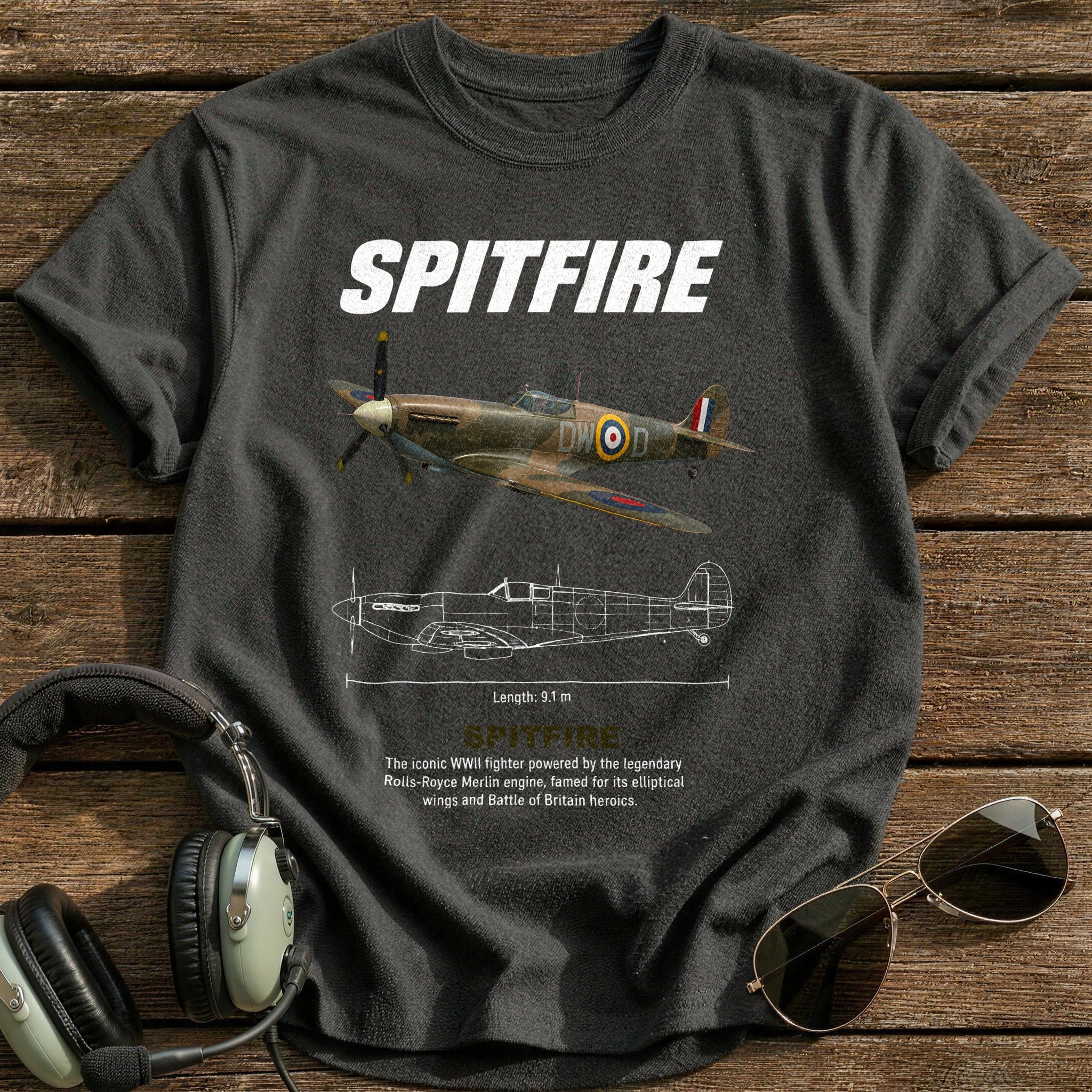 Spitfire 92 T-Shirt - Charcoal