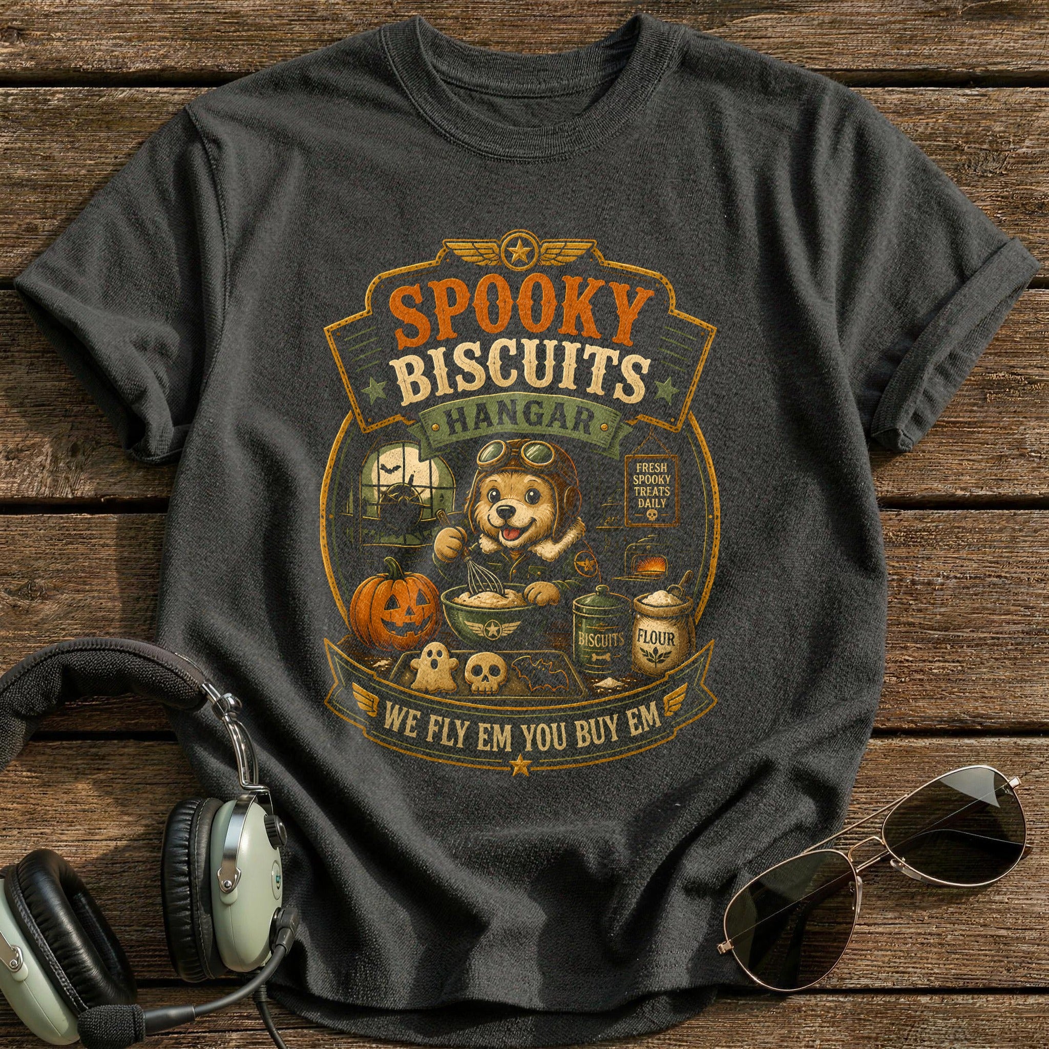 Spooky Biscuits Hangar 69 - Charcoal