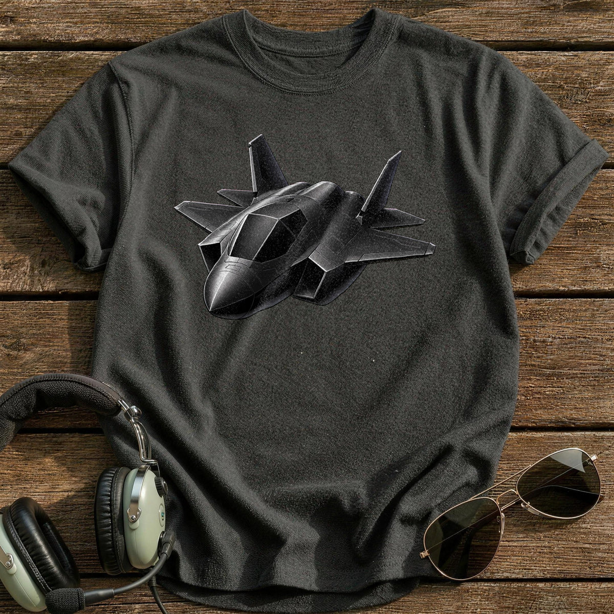 Stealth Fighter 41 T-Shirt - Charcoal