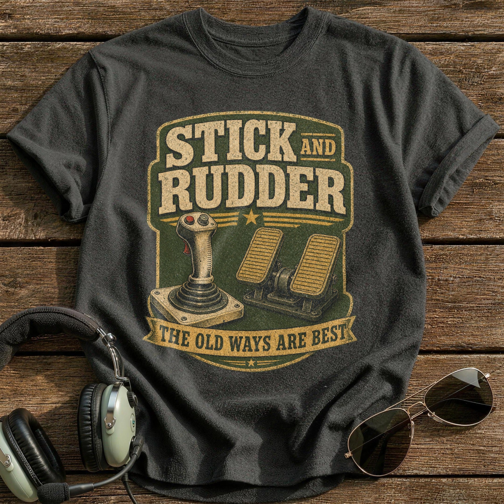 Stick and Rudder T-Shirt - Charcoal