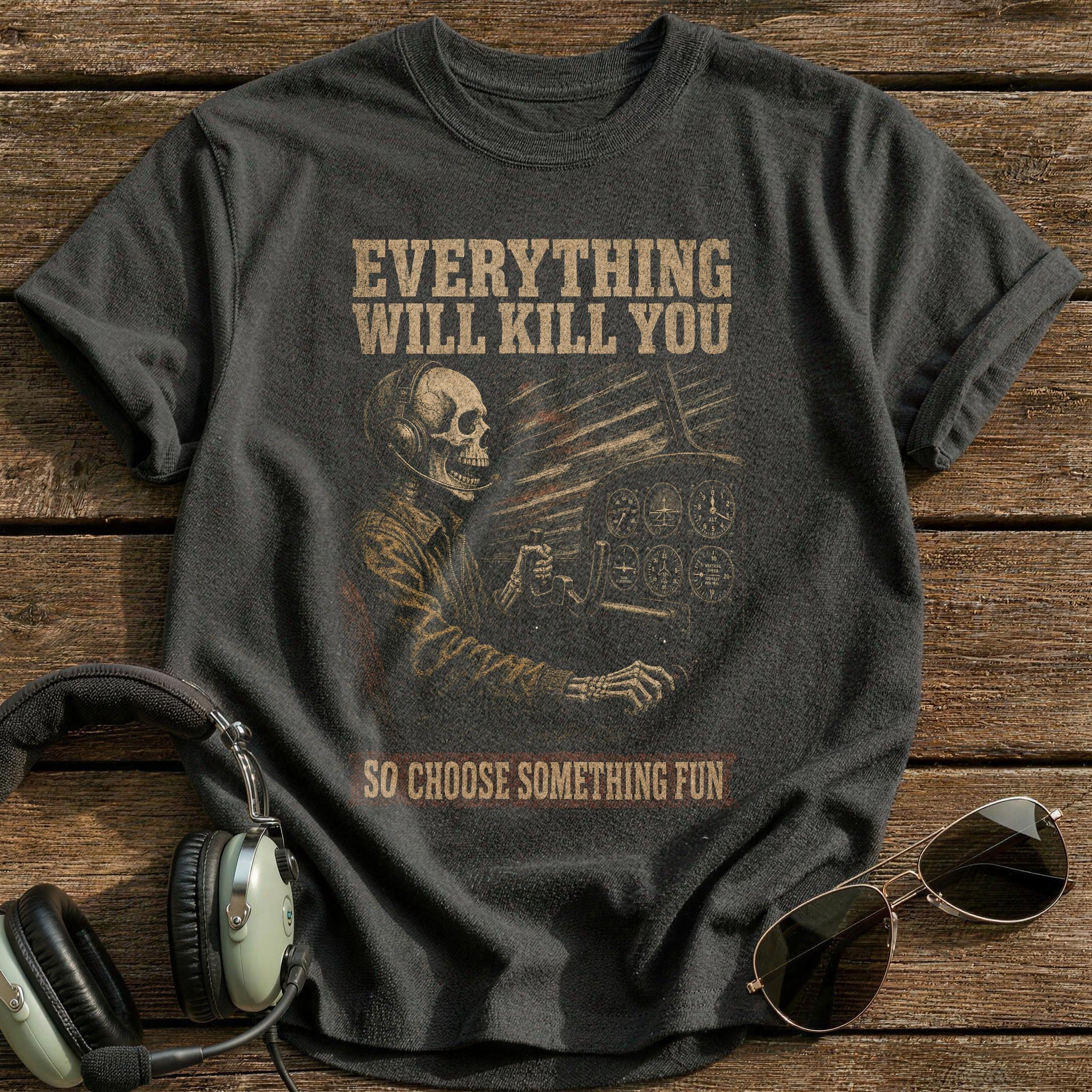 Stick & Throttle T-Shirt - Charcoal