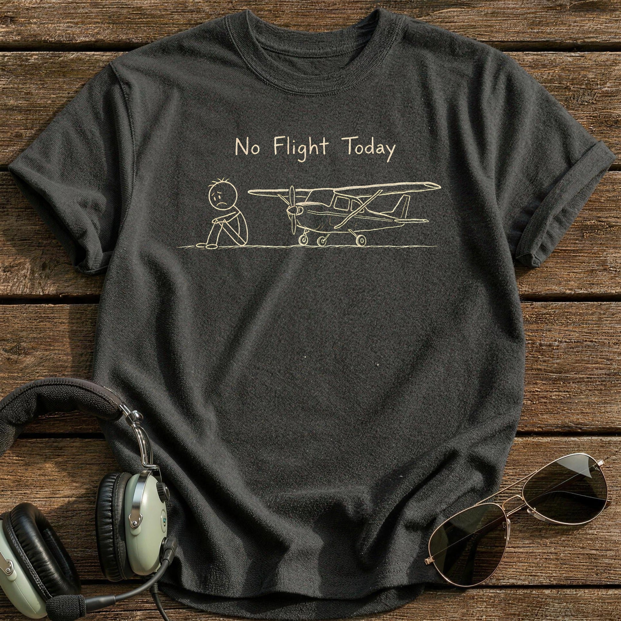 Stickman Cessna No Flight Today 38 - Charcoal