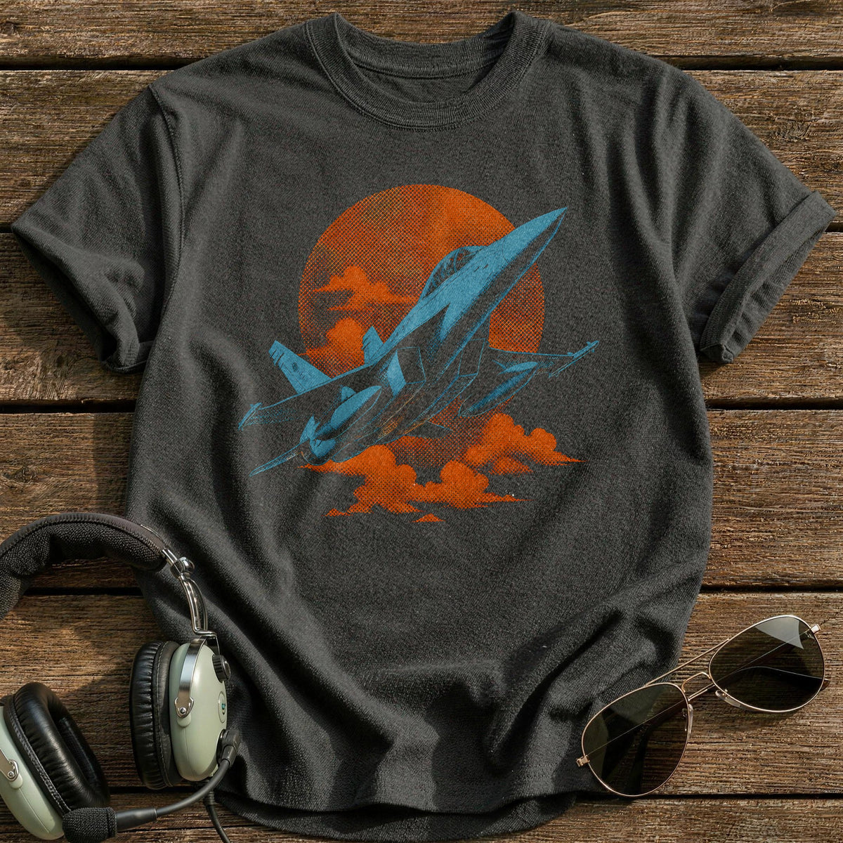 Sunset Formation Flight T-Shirt - Charcoal