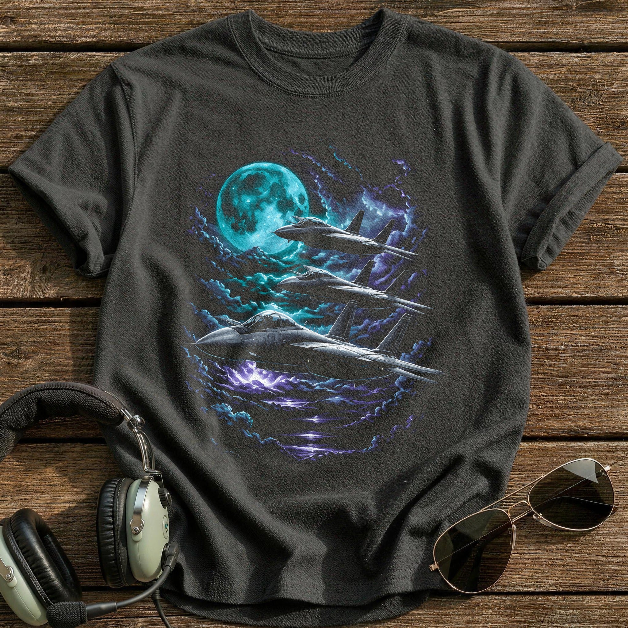 Teal Moon Formation T-Shirt - Charcoal