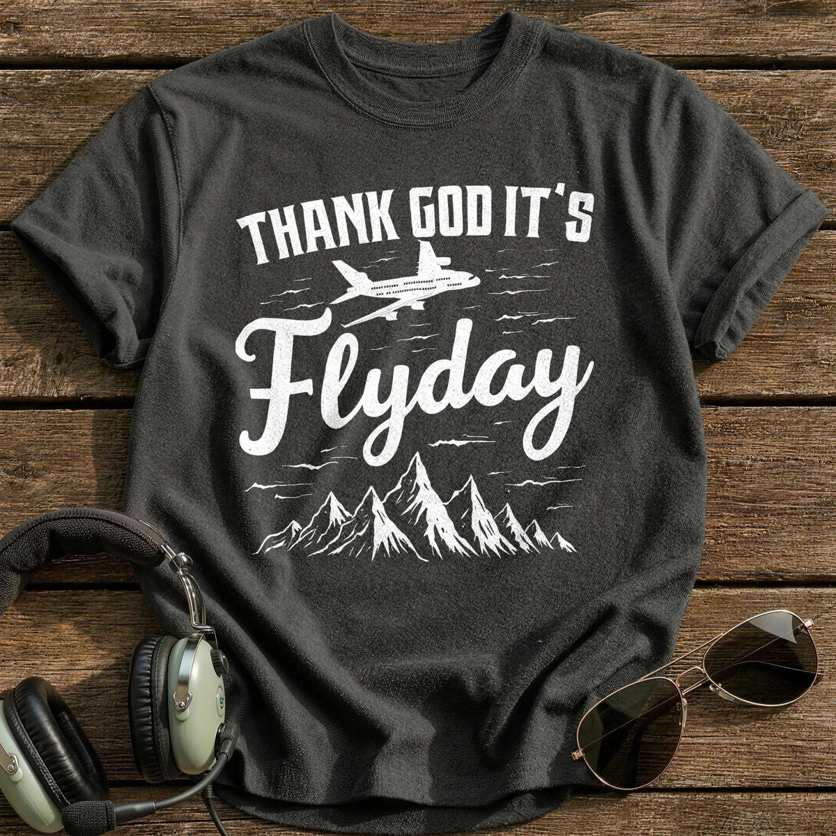 Thank God It's Flyday T-Shirt - Charcoal