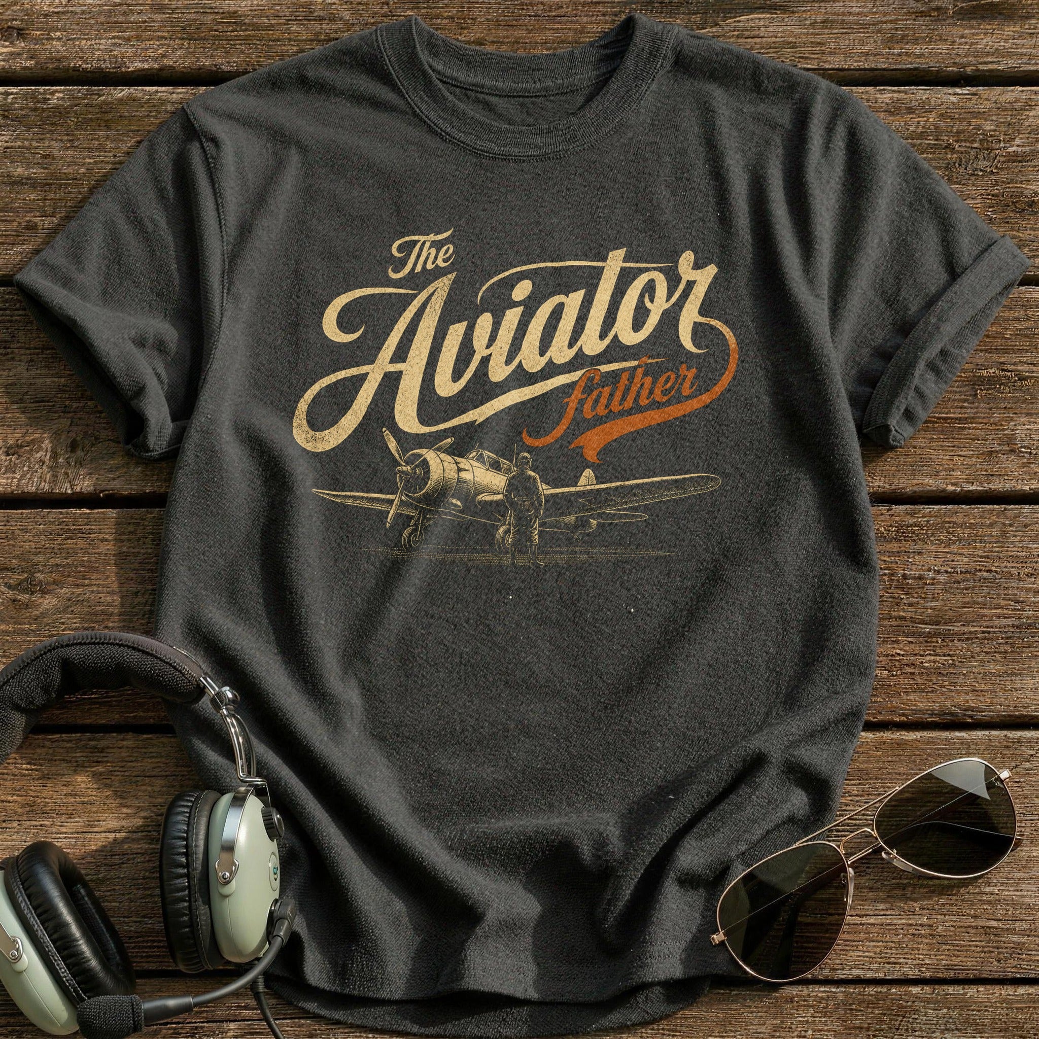 The Aviator-father T-Shirt - Charcoal
