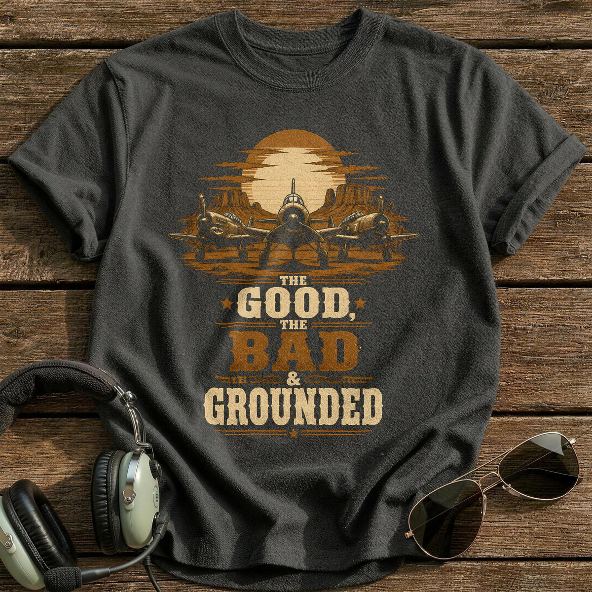 The Good, The Bad & Grounded T-Shirt - Charcoal
