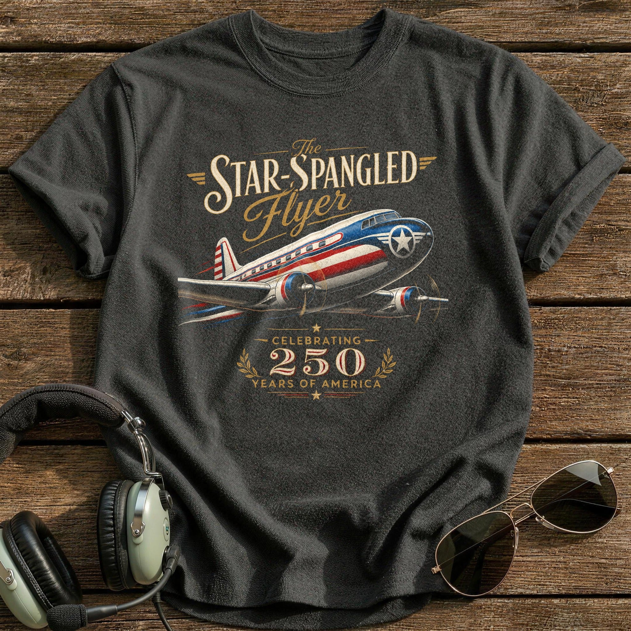 The Star-Spangled Flyer T-Shirt - Charcoal