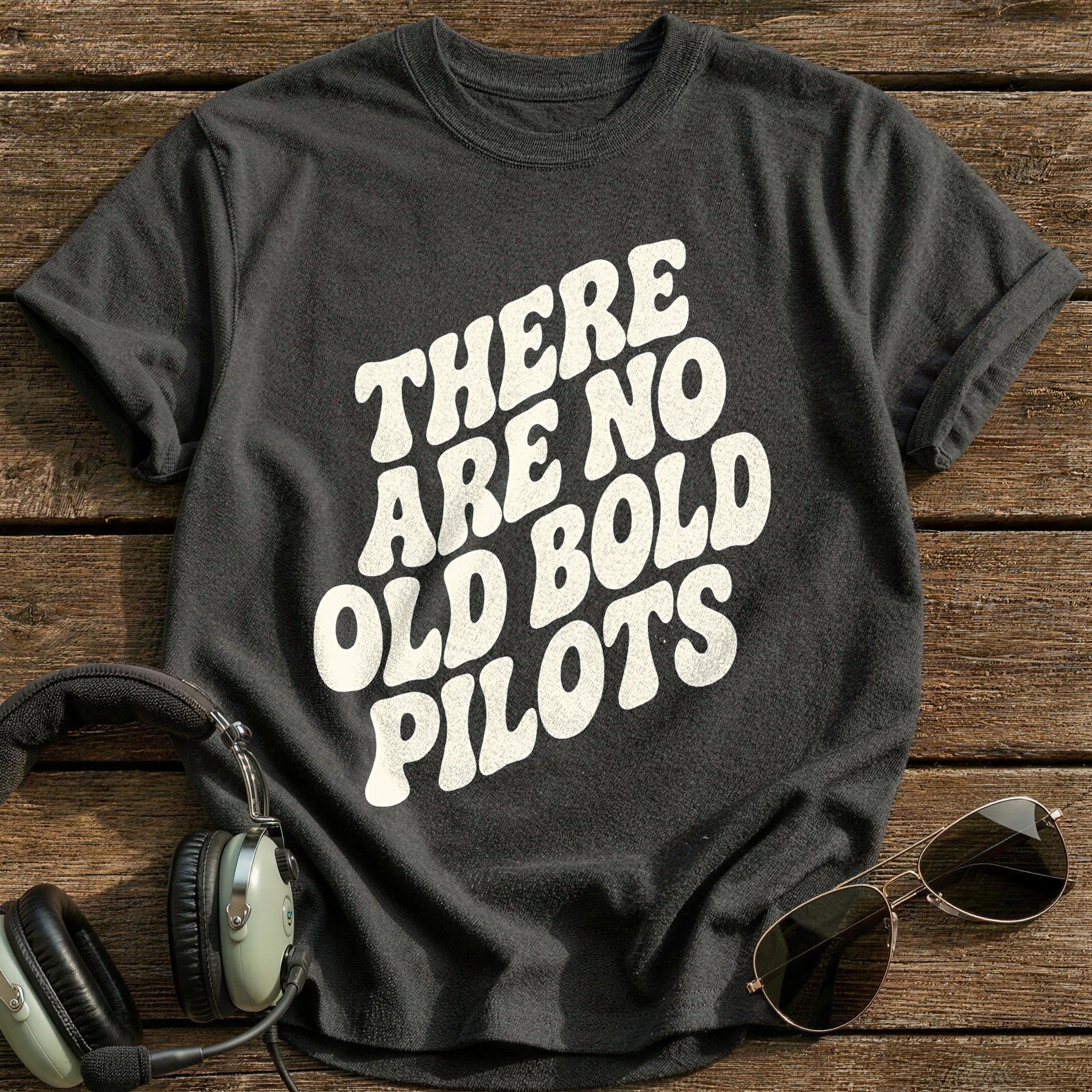 There Are No Old Bold Pilots 53 T-Shirt - Charcoal