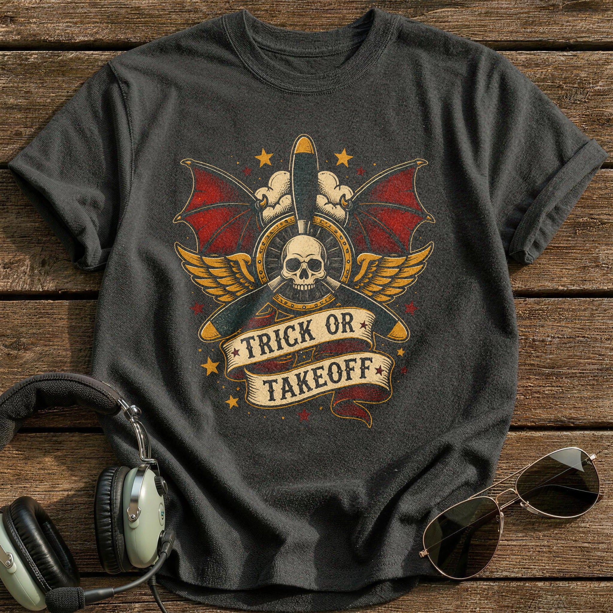 Trick Or Takeoff 17 T-Shirt - Charcoal
